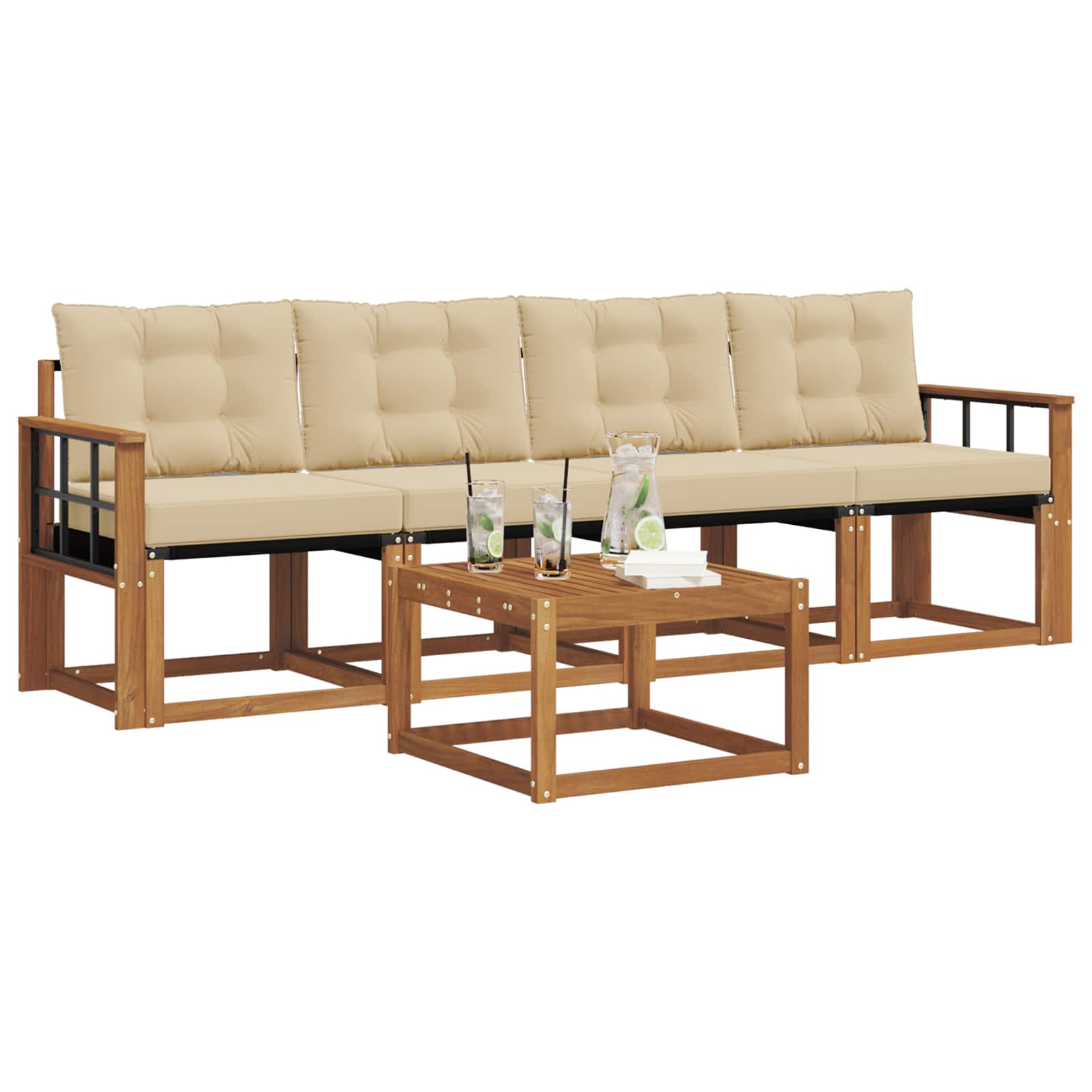 Ensemble de canapés d'extérieur 5 pcs Naturel et Beige - XIOS