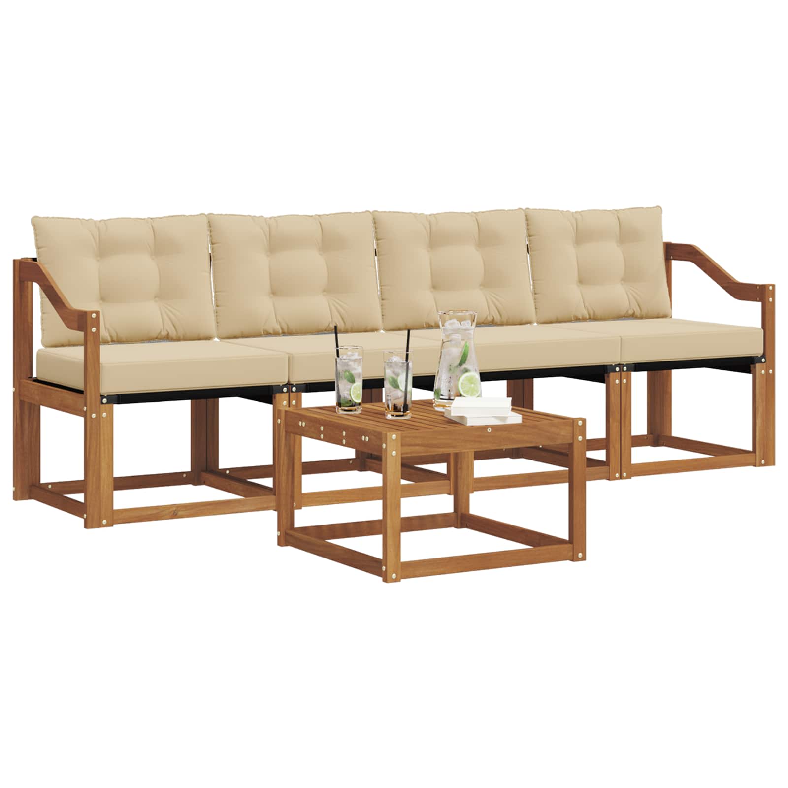 Ensemble de canapés d'extérieur 5 pcs Naturel et Beige - XIOS