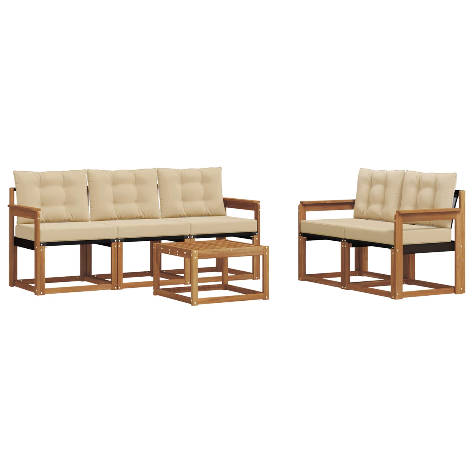 Ensemble de canapés d'extérieur 6 pcs Naturel et Beige - XIOS