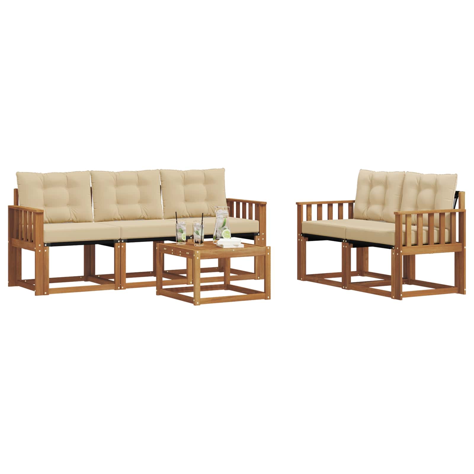 Ensemble de canapés d'extérieur 6 pcs Naturel et Beige - XIOS