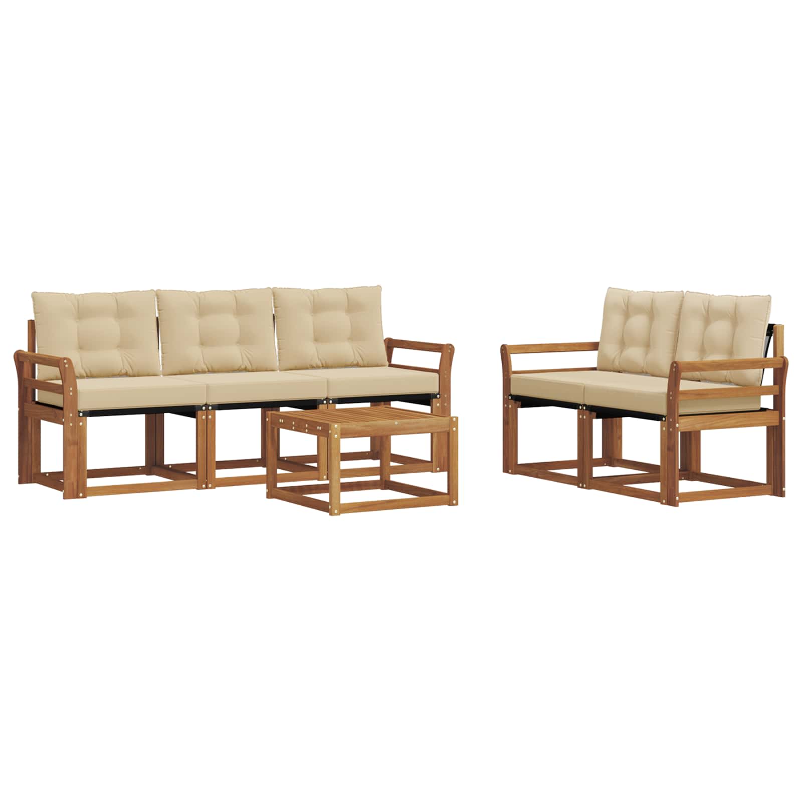 Ensemble de canapés d'extérieur 6 pcs Naturel et Beige - XIOS