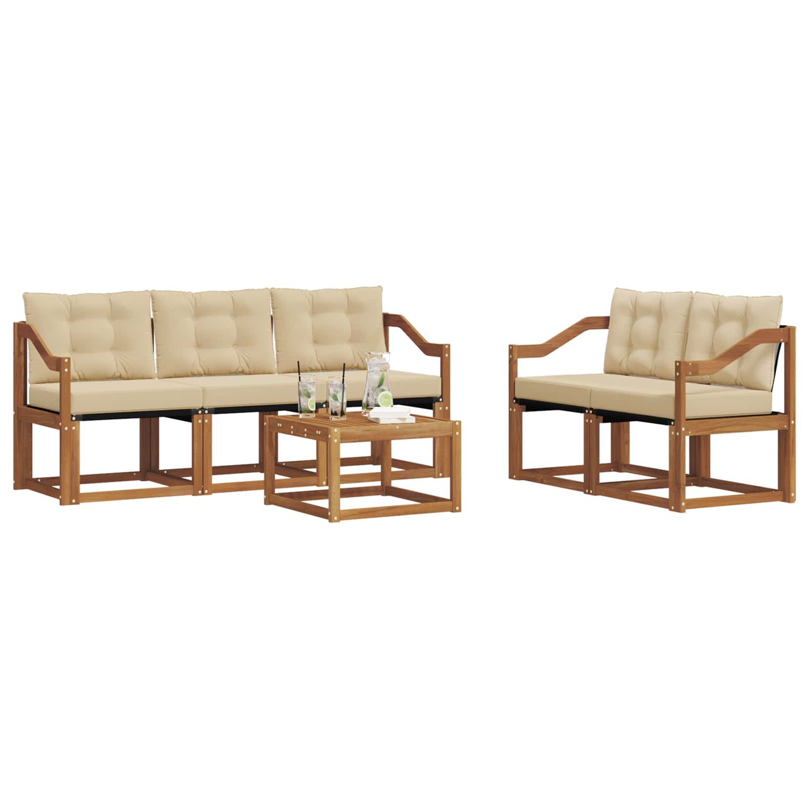 Ensemble de canapés d'extérieur 6 pcs Naturel et Beige - XIOS