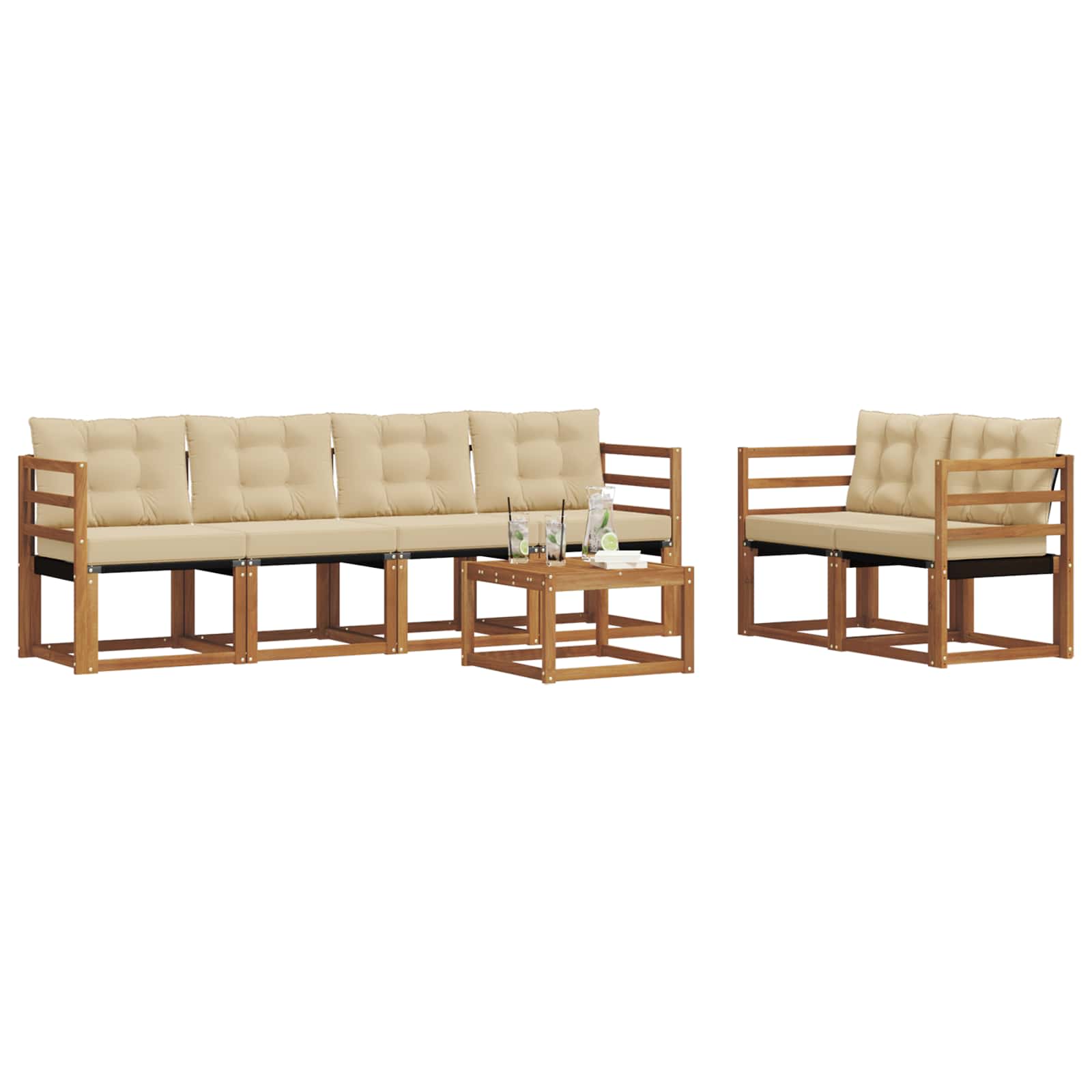 Ensemble de canapés d'extérieur 7 pcs Naturel et Beige - XIOS