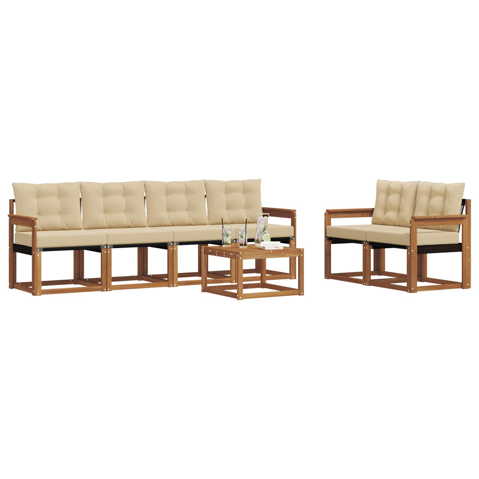 Ensemble de canapés d'extérieur 7 pcs Naturel et Beige - XIOS