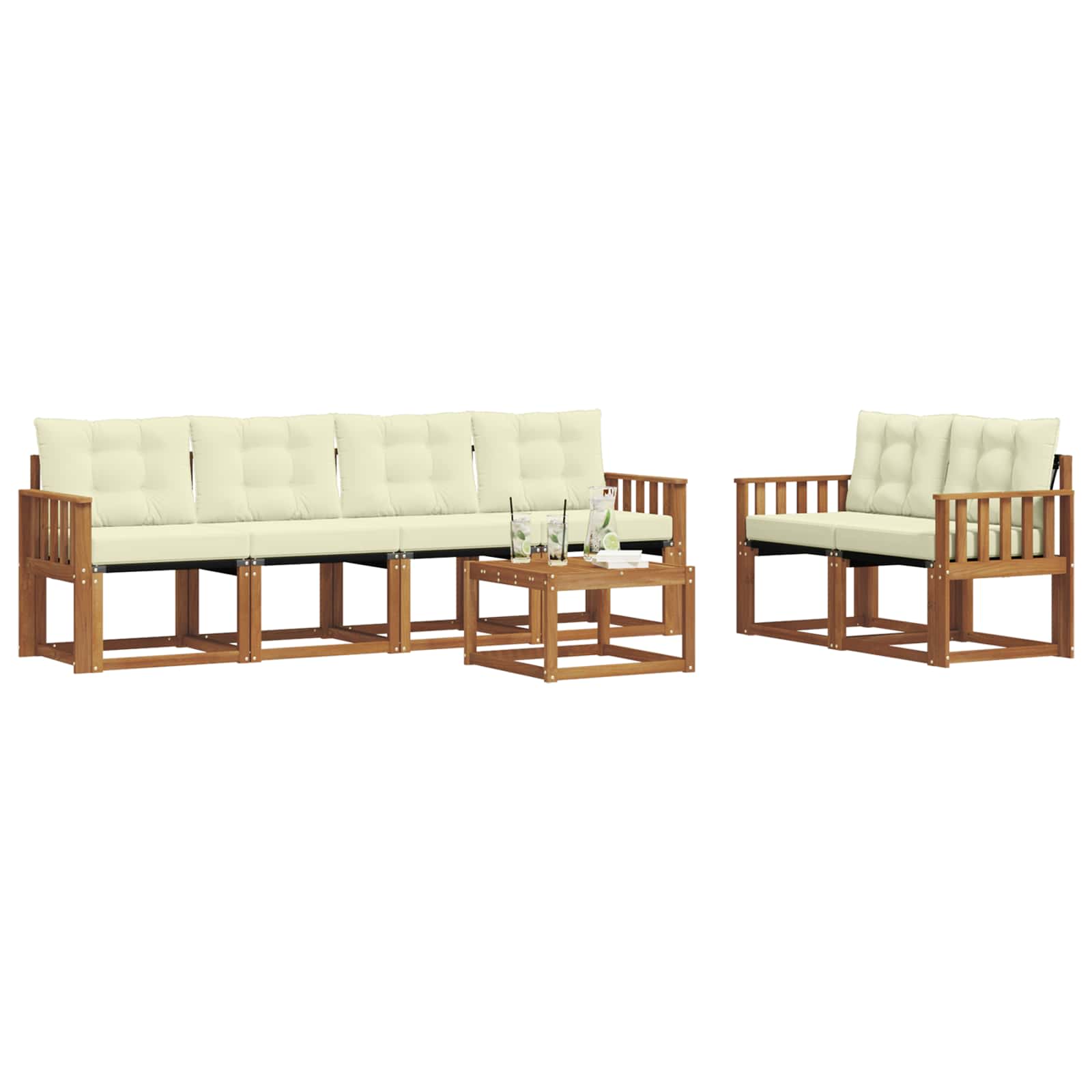 Ensemble de canapés d'extérieur 7 pcs Naturel et Crème - XIOS