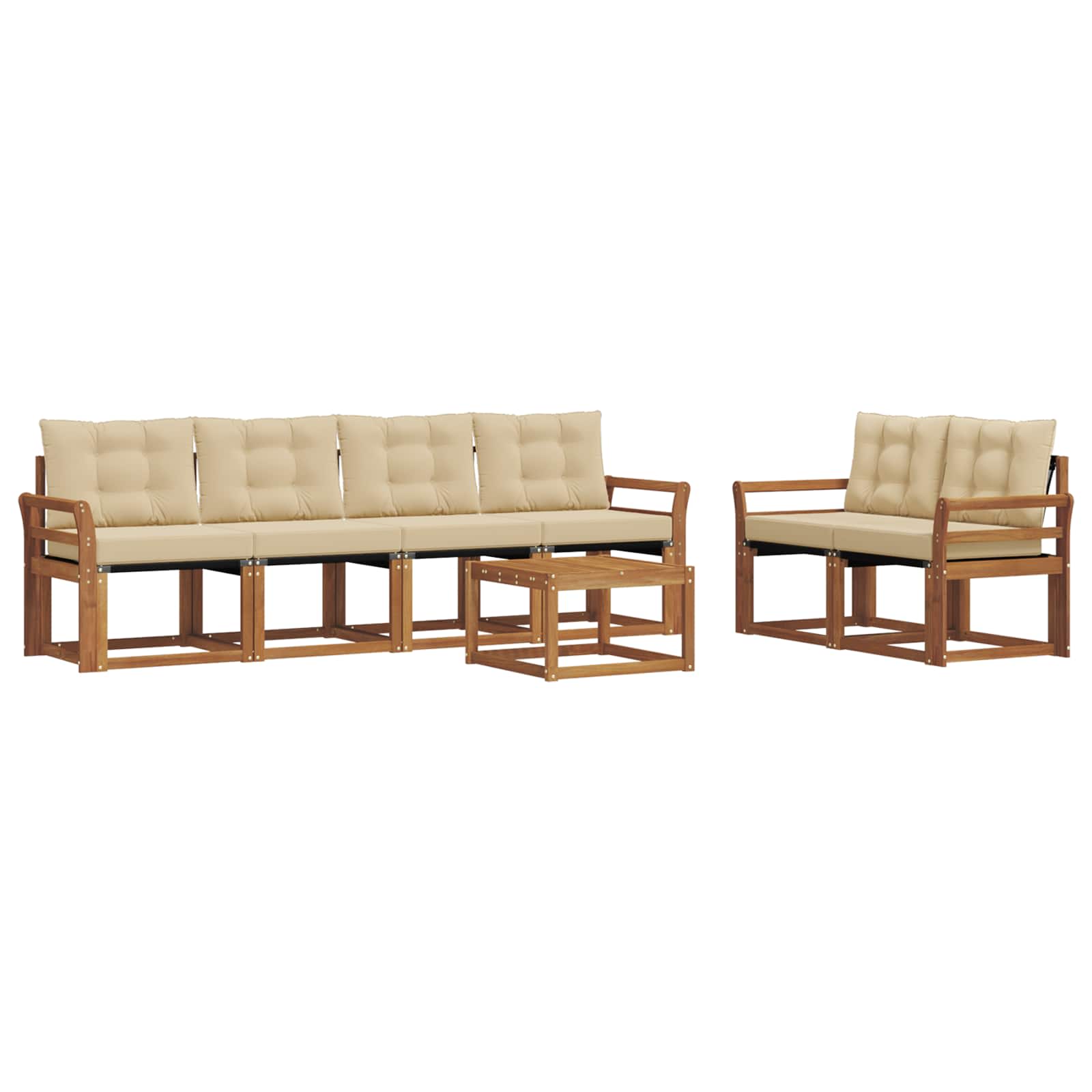 Ensemble de canapés d'extérieur 7 pcs Naturel et Beige - XIOS