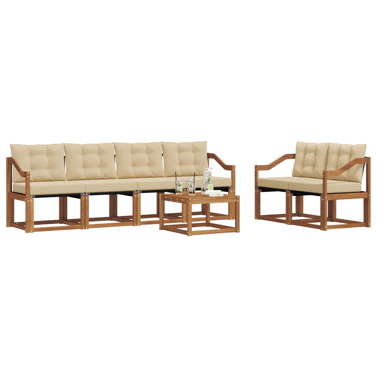 Ensemble de canapés d'extérieur 7 pcs Naturel et Beige - XIOS