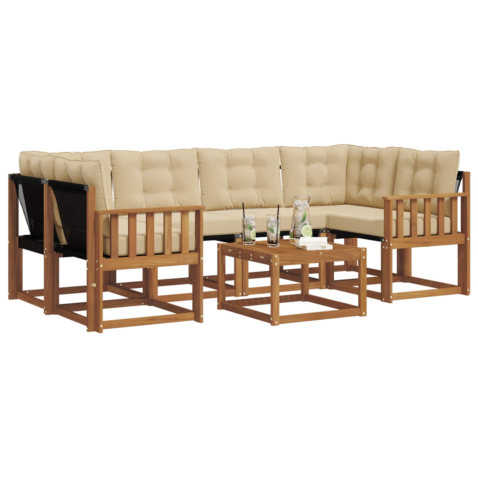Ensemble de canapés d'extérieur 7 pcs Naturel et Beige - XIOS