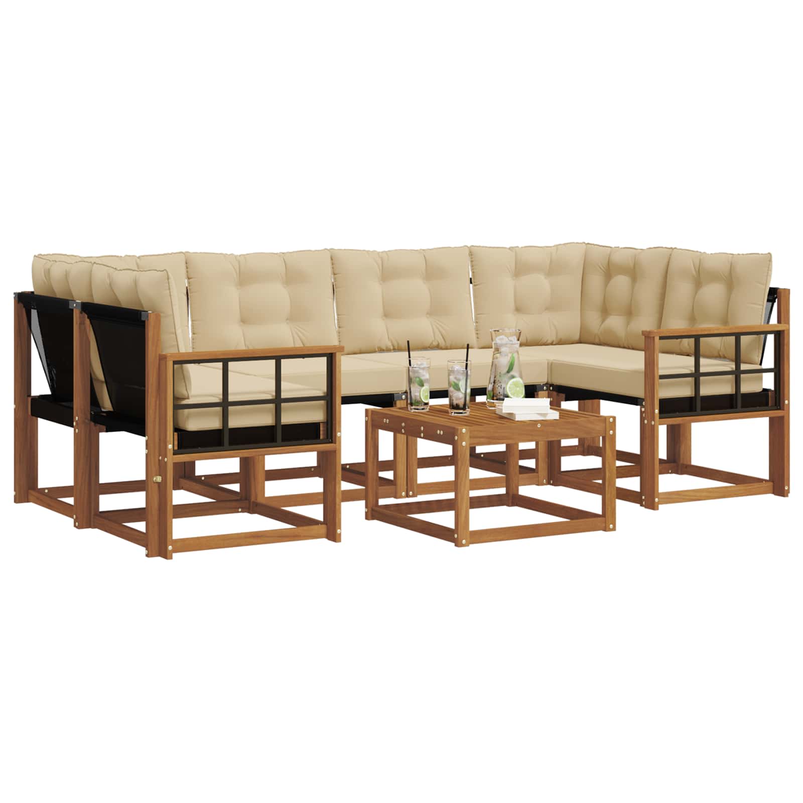 Ensemble de canapés d'extérieur 7 pcs Naturel et Beige - XIOS