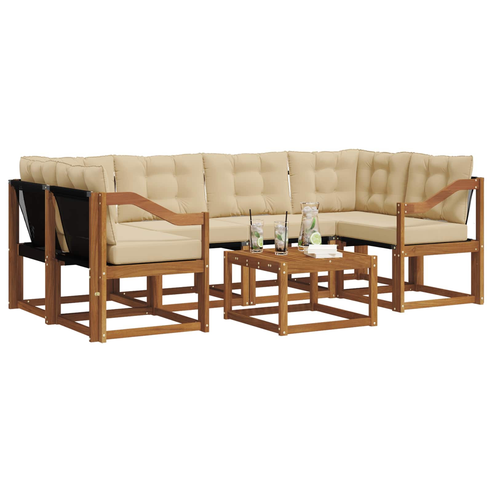 Ensemble de canapés d'extérieur 7 pcs Naturel et Beige - XIOS