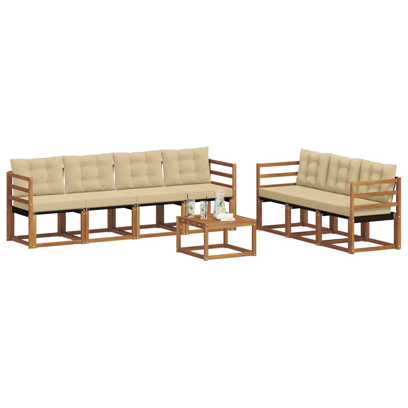Ensemble de canapés d'extérieur 8 pcs Naturel et Beige - XIOS