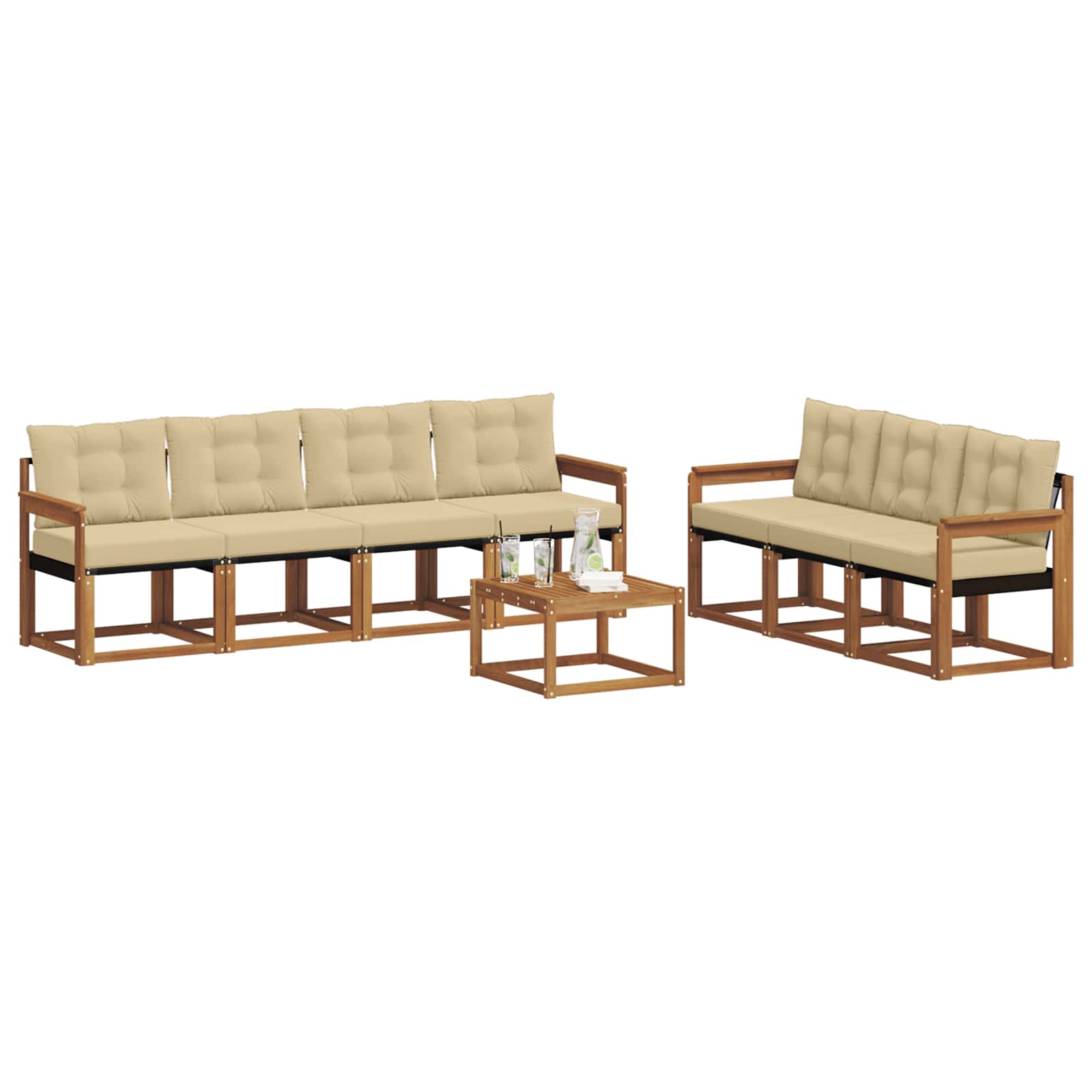 Ensemble de canapés d'extérieur 8 pcs Naturel et Beige - XIOS