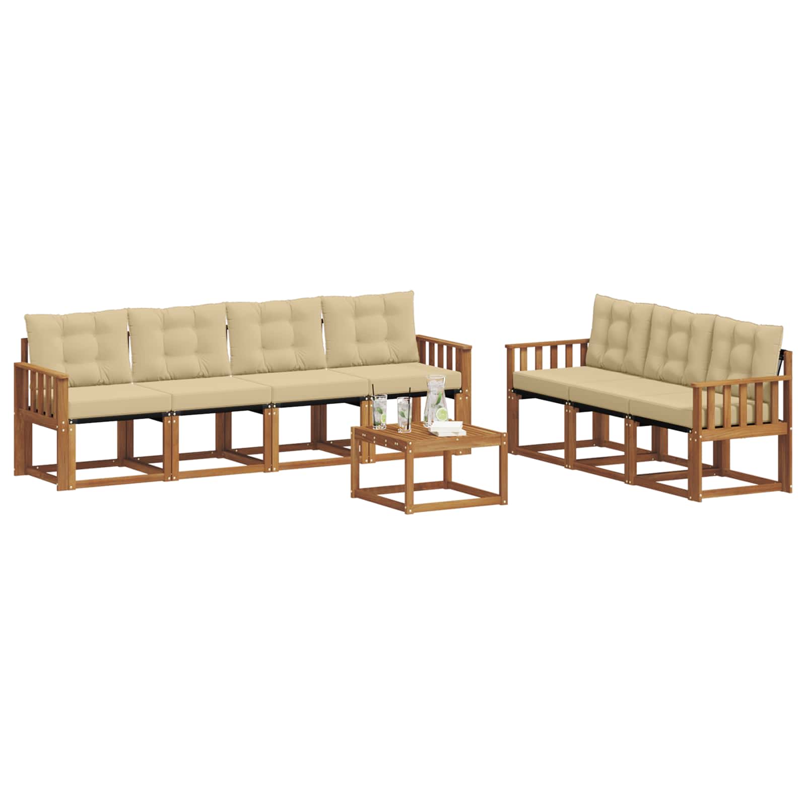 Ensemble de canapés d'extérieur 8 pcs Naturel et Beige - XIOS