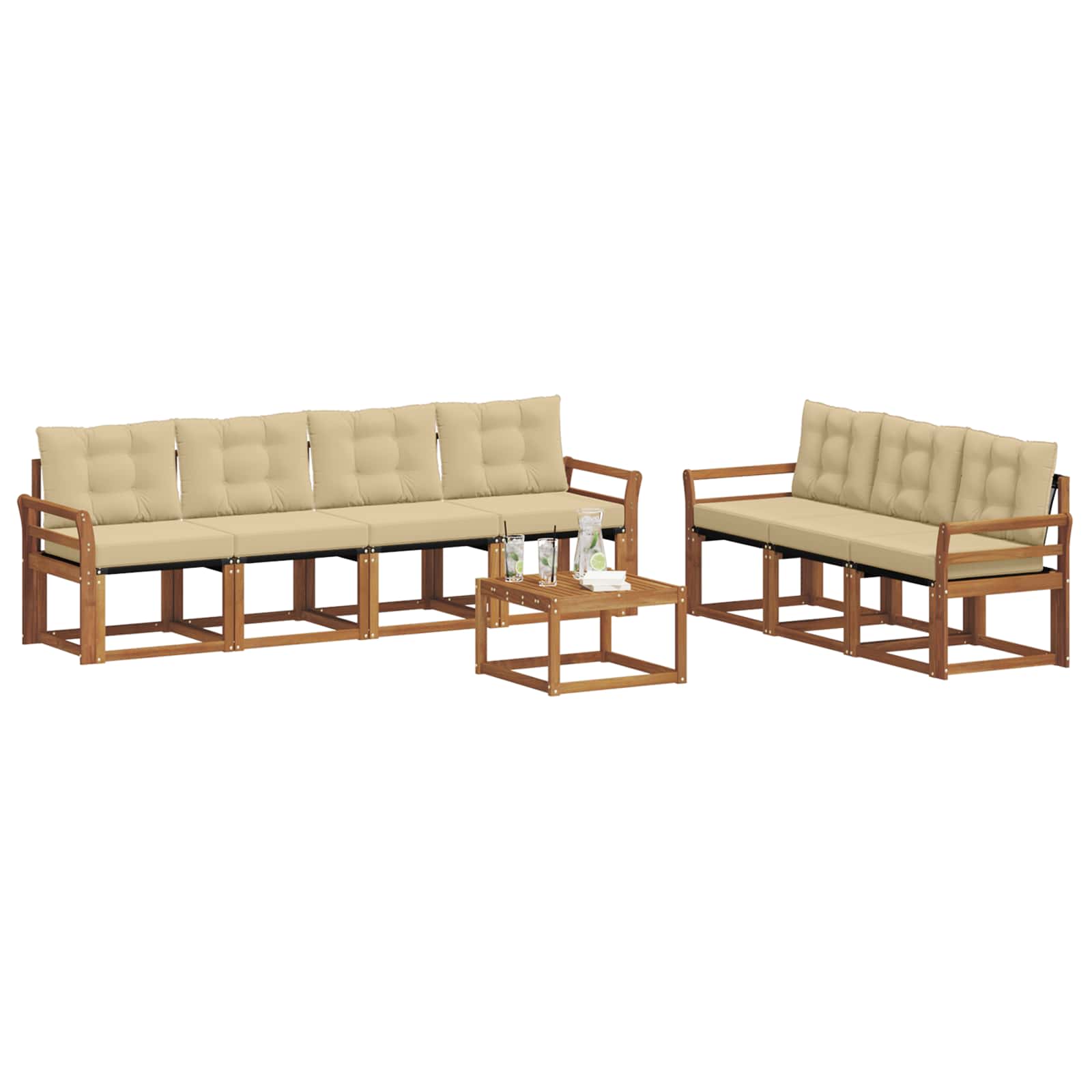 Ensemble de canapés d'extérieur 8 pcs Naturel et Beige - XIOS