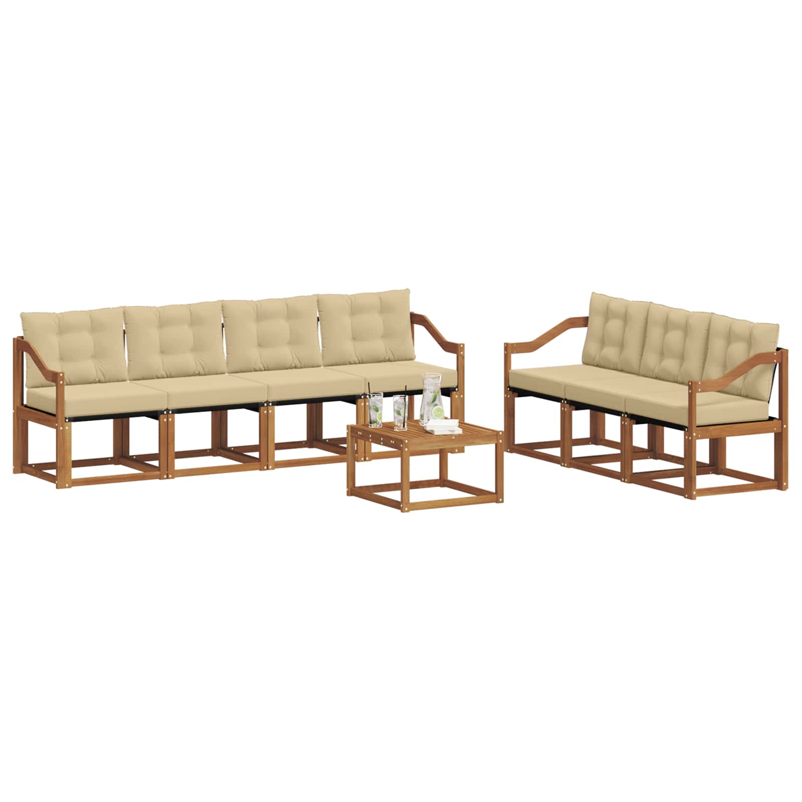Ensemble de canapés d'extérieur 8 pcs Naturel et Beige - XIOS