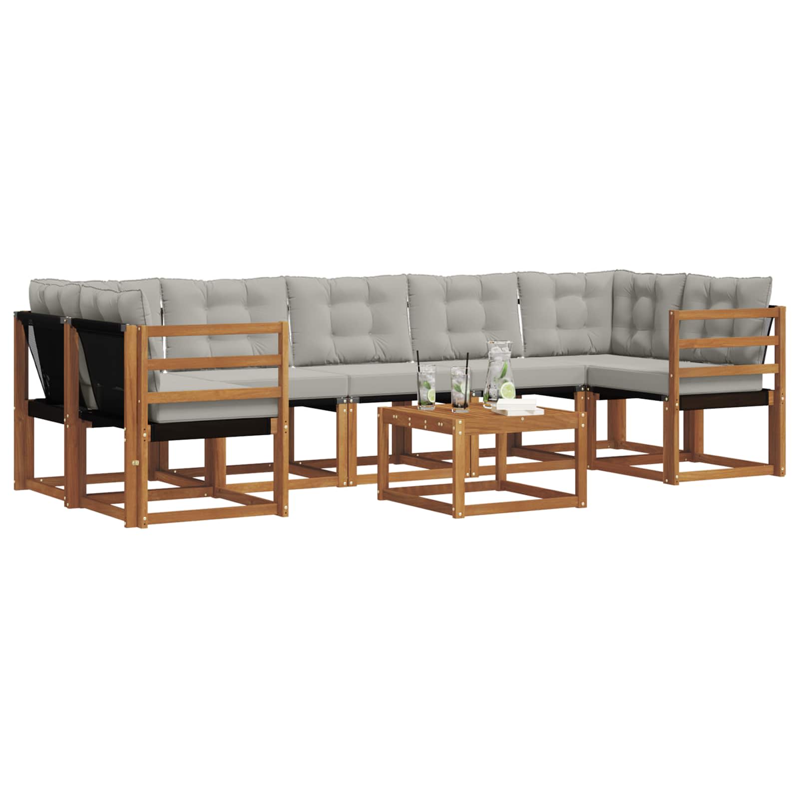 Ensemble de canapés d'extérieur 8 pcs Gris Naturel et Clair - XIOS