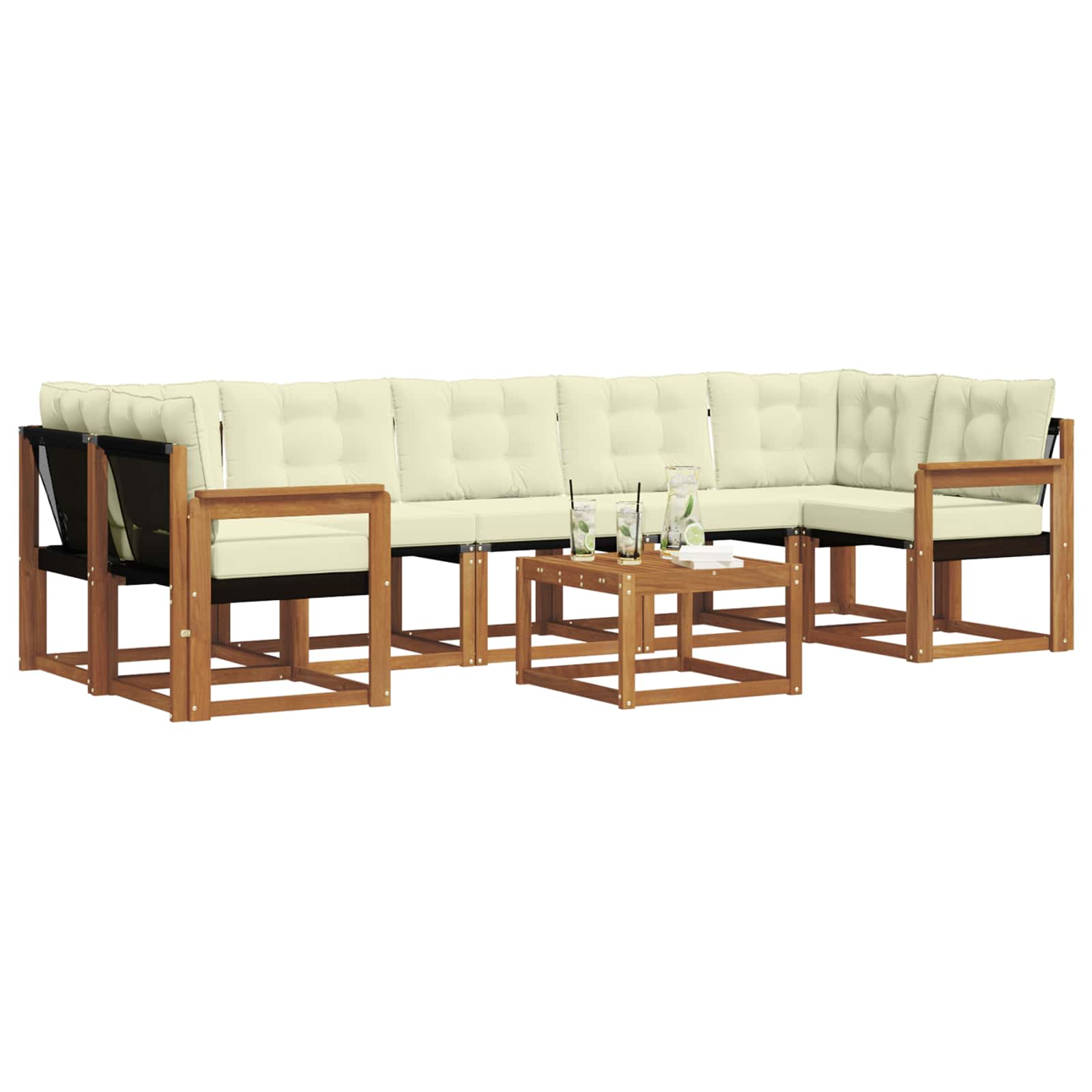 Ensemble de canapés d'extérieur 8 pcs Naturel et Crème - XIOS