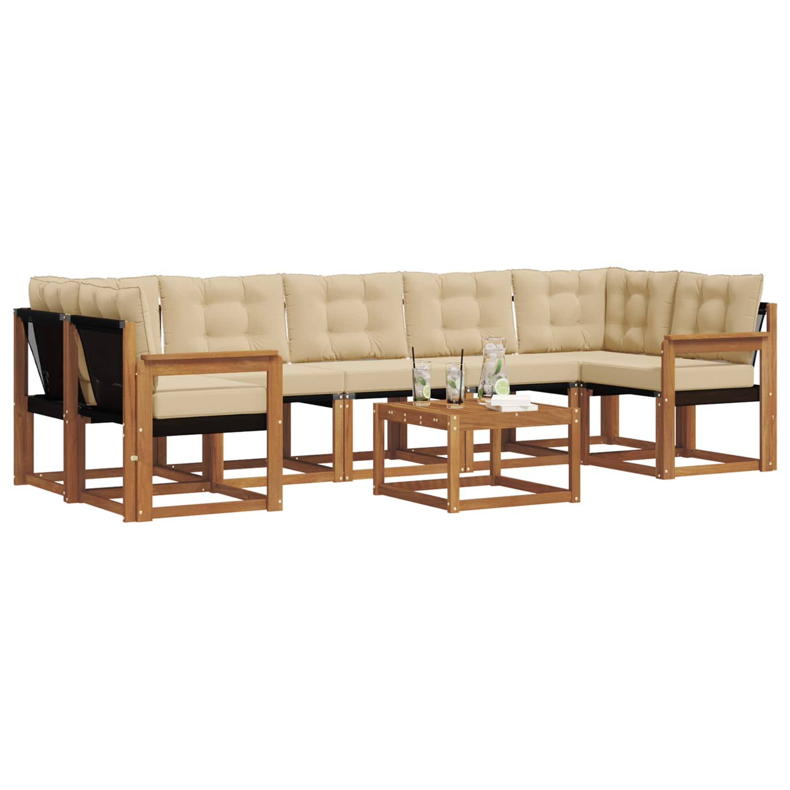 Ensemble de canapés d'extérieur 8 pcs Naturel et Beige - XIOS