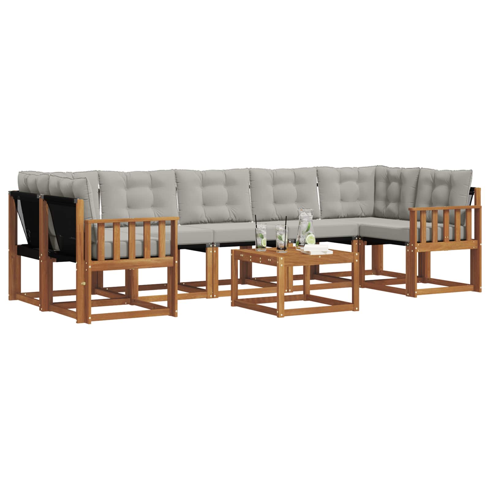 Ensemble de canapés d'extérieur 8 pcs Gris Naturel et Clair - XIOS