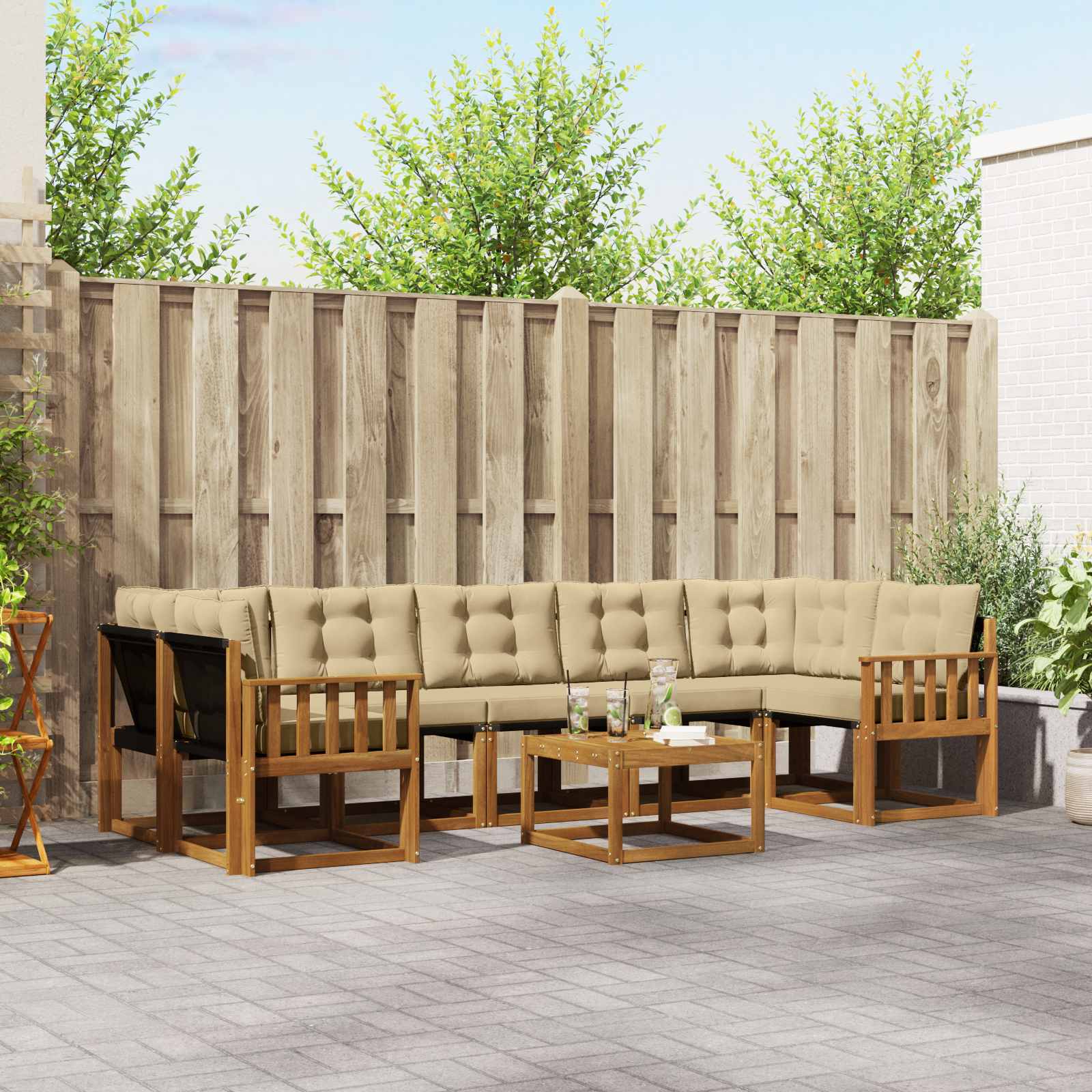 Ensemble de canapés d'extérieur 8 pcs Naturel et Beige - XIOS