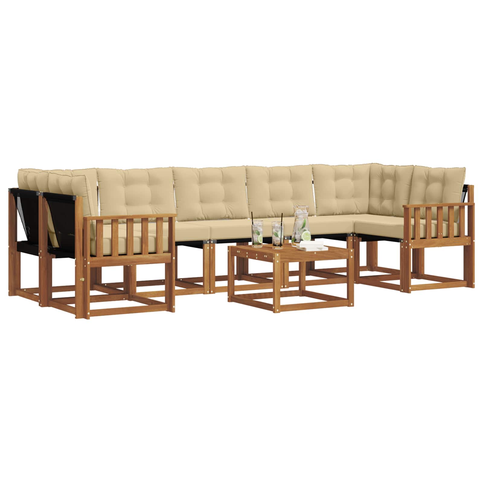 Ensemble de canapés d'extérieur 8 pcs Naturel et Beige - XIOS