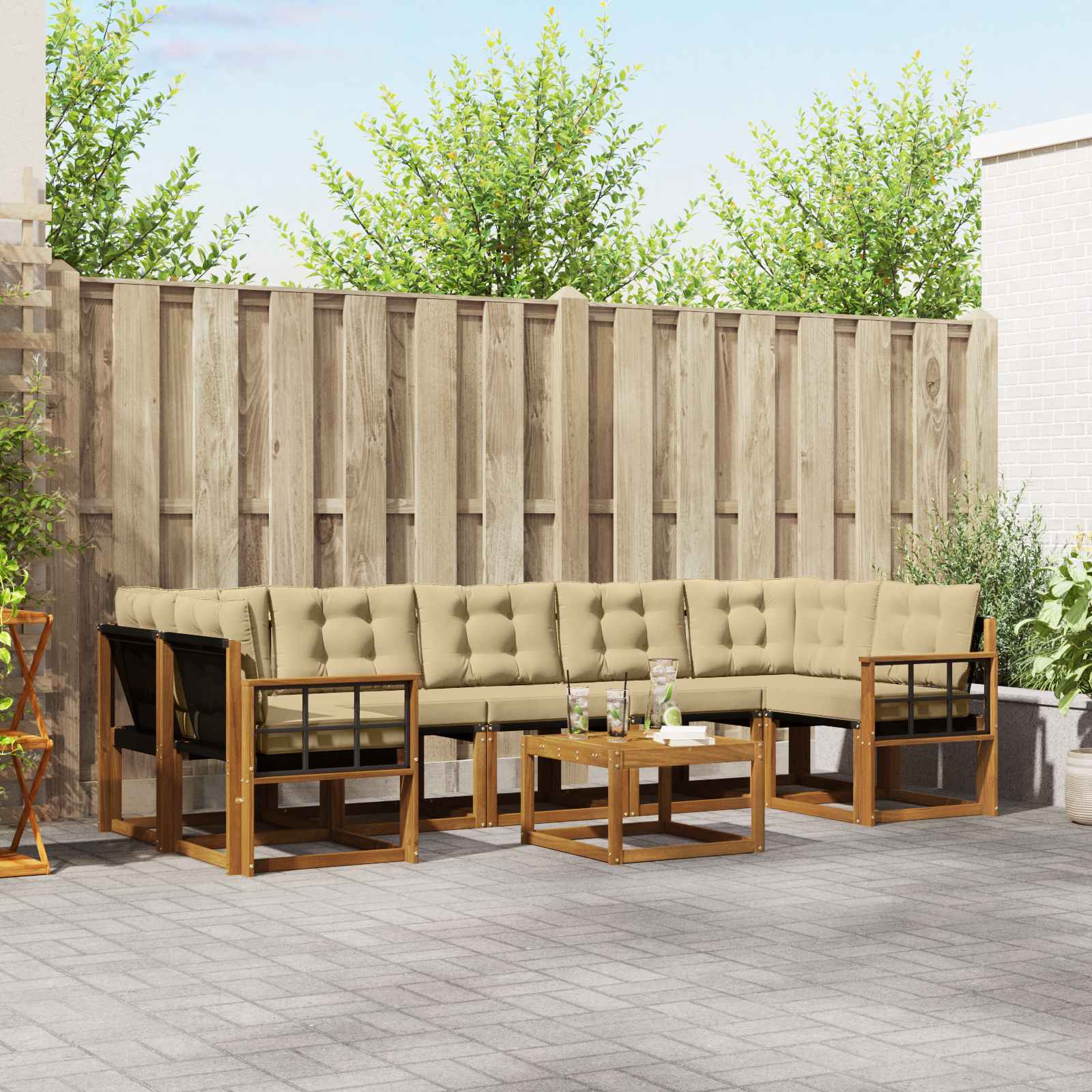 Ensemble de canapés d'extérieur 8 pcs Naturel et Beige - XIOS