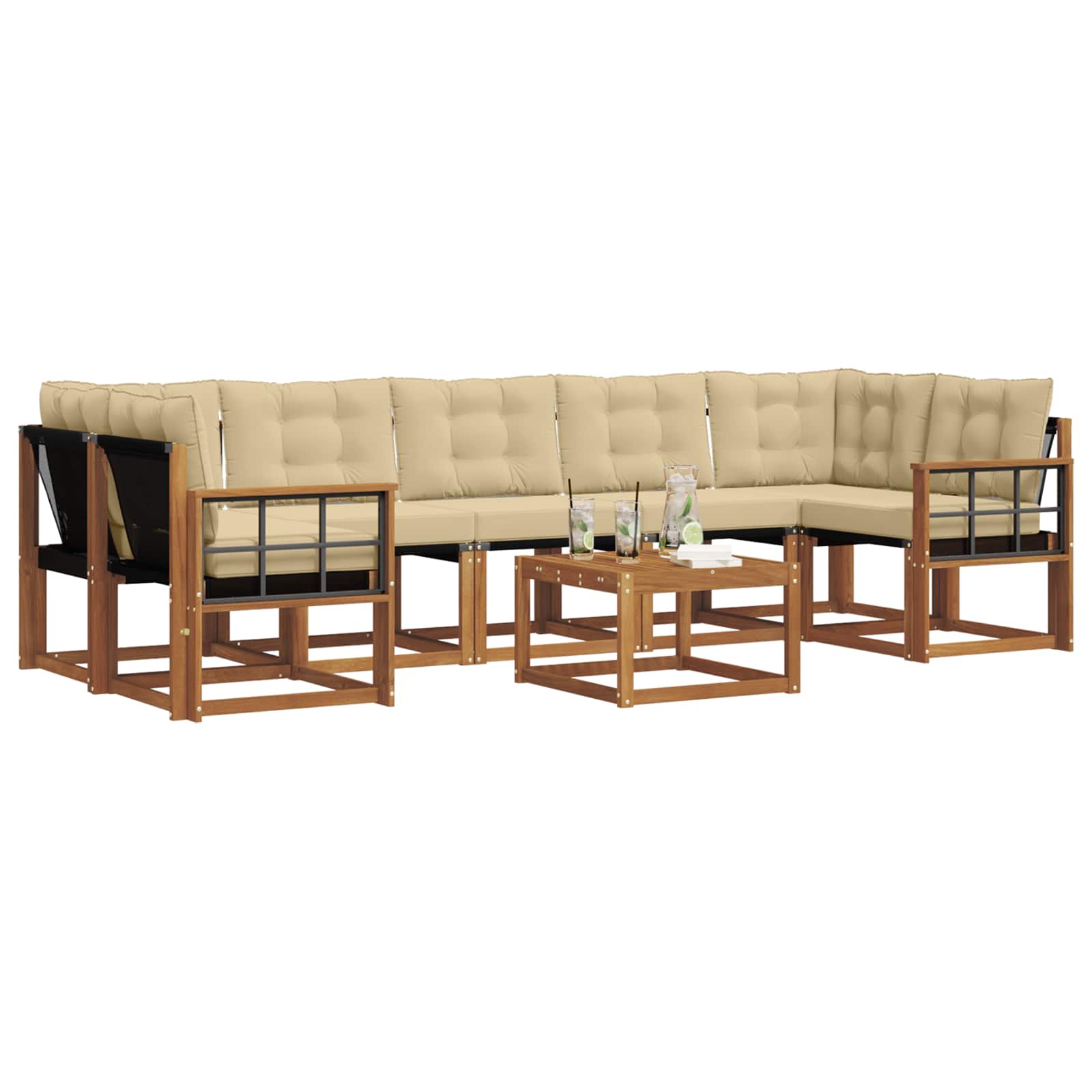Ensemble de canapés d'extérieur 8 pcs Naturel et Beige - XIOS