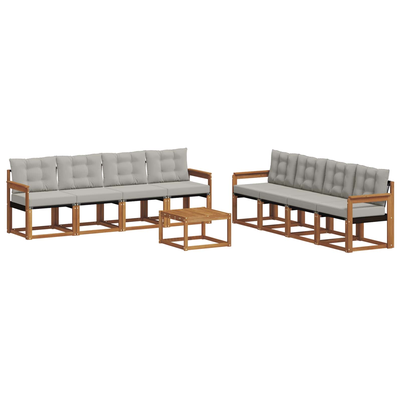 Ensemble de canapés d'extérieur 9 pcs Gris Naturel et Clair - XIOS