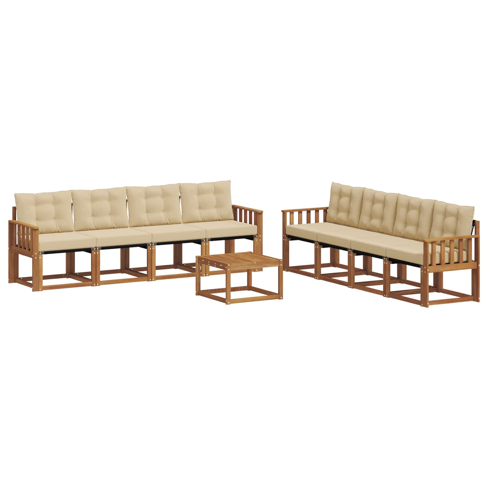 Ensemble de canapés d'extérieur 9 pcs Naturel et Beige - XIOS