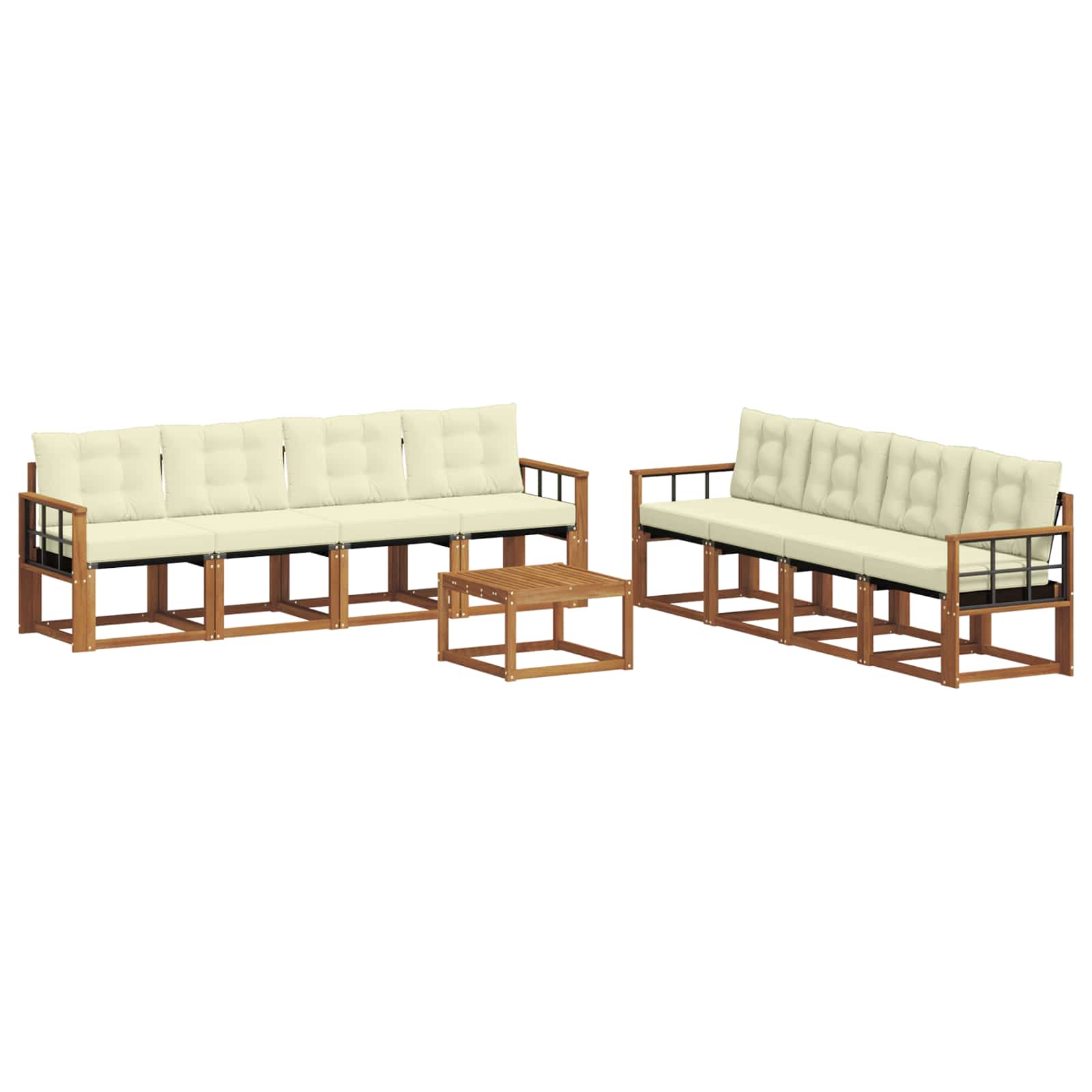 Ensemble de canapés d'extérieur 9 pcs Naturel et Crème - XIOS