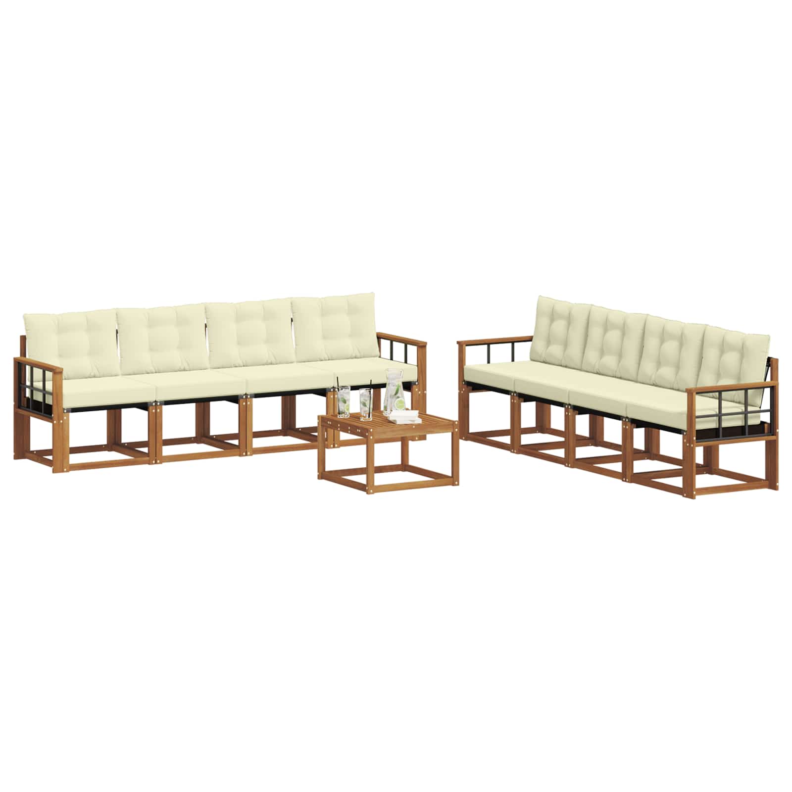 Ensemble de canapés d'extérieur 9 pcs Naturel et Crème - XIOS