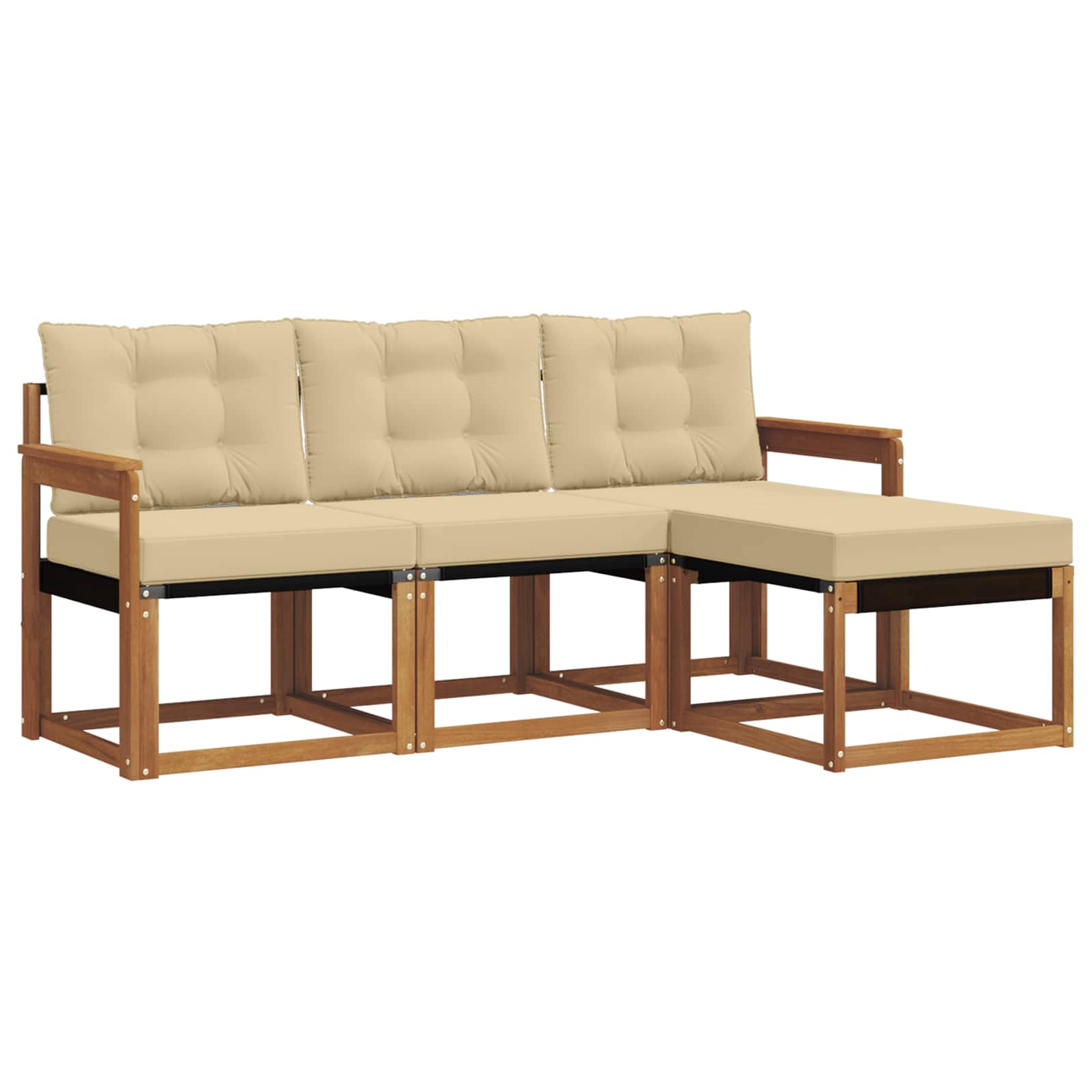Ensemble de canapés d'extérieur 4 pcs Naturel et Beige - XIOS