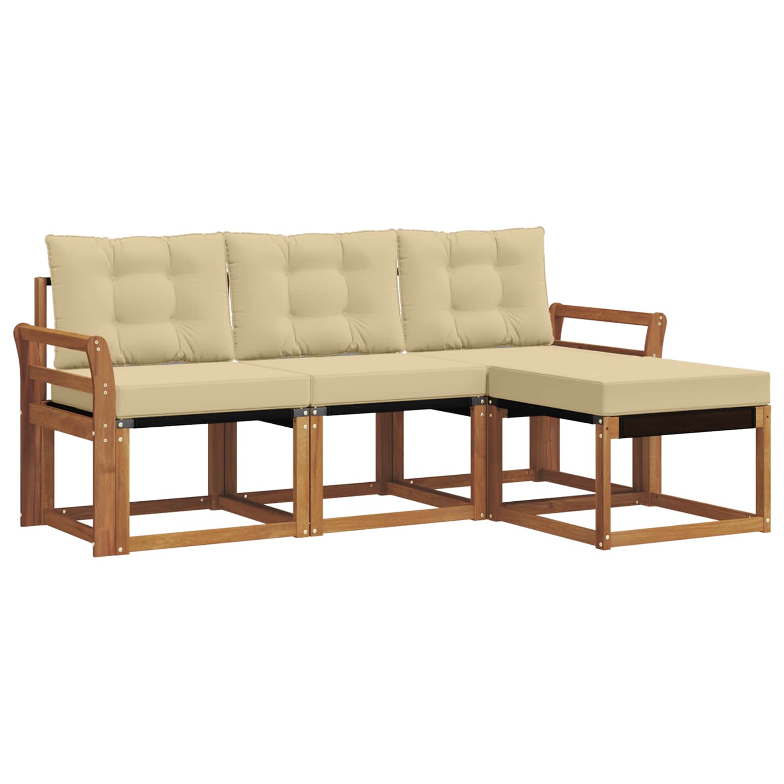 Ensemble de canapés d'extérieur 4 pcs Naturel et Beige - XIOS