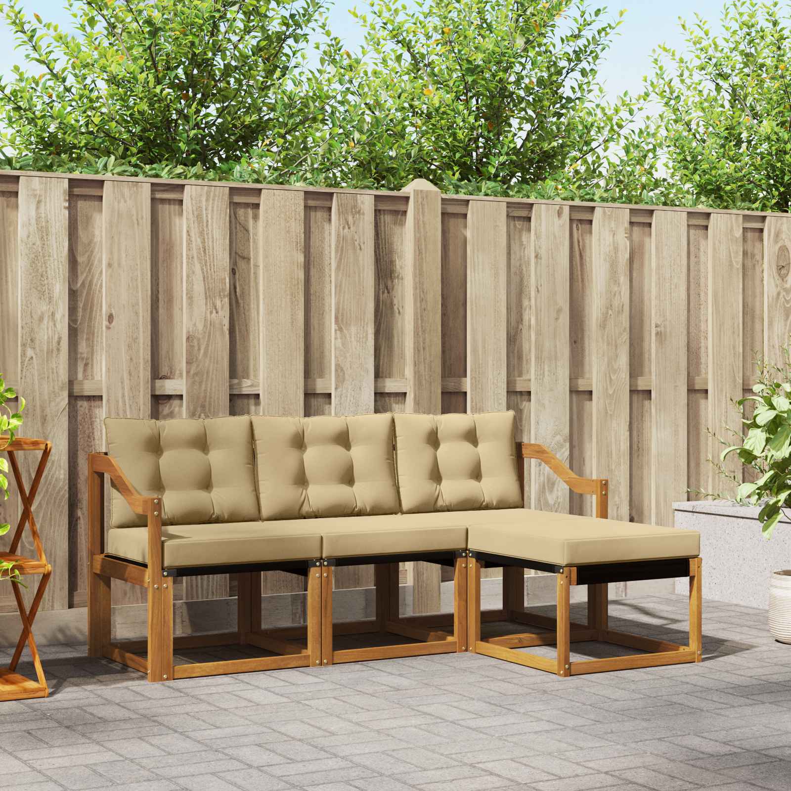 Ensemble de canapés d'extérieur 4 pcs Naturel et Beige - XIOS