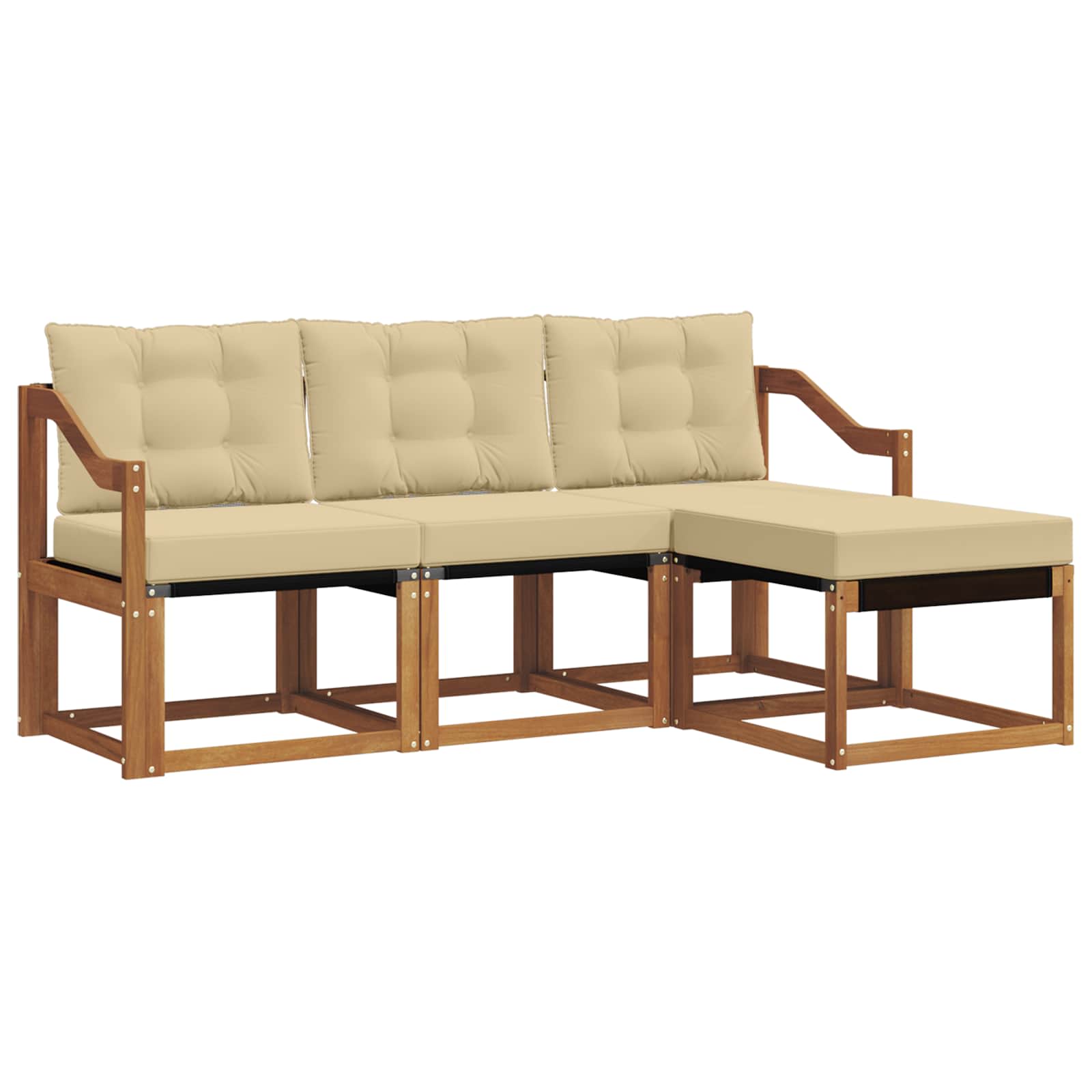 Ensemble de canapés d'extérieur 4 pcs Naturel et Beige - XIOS