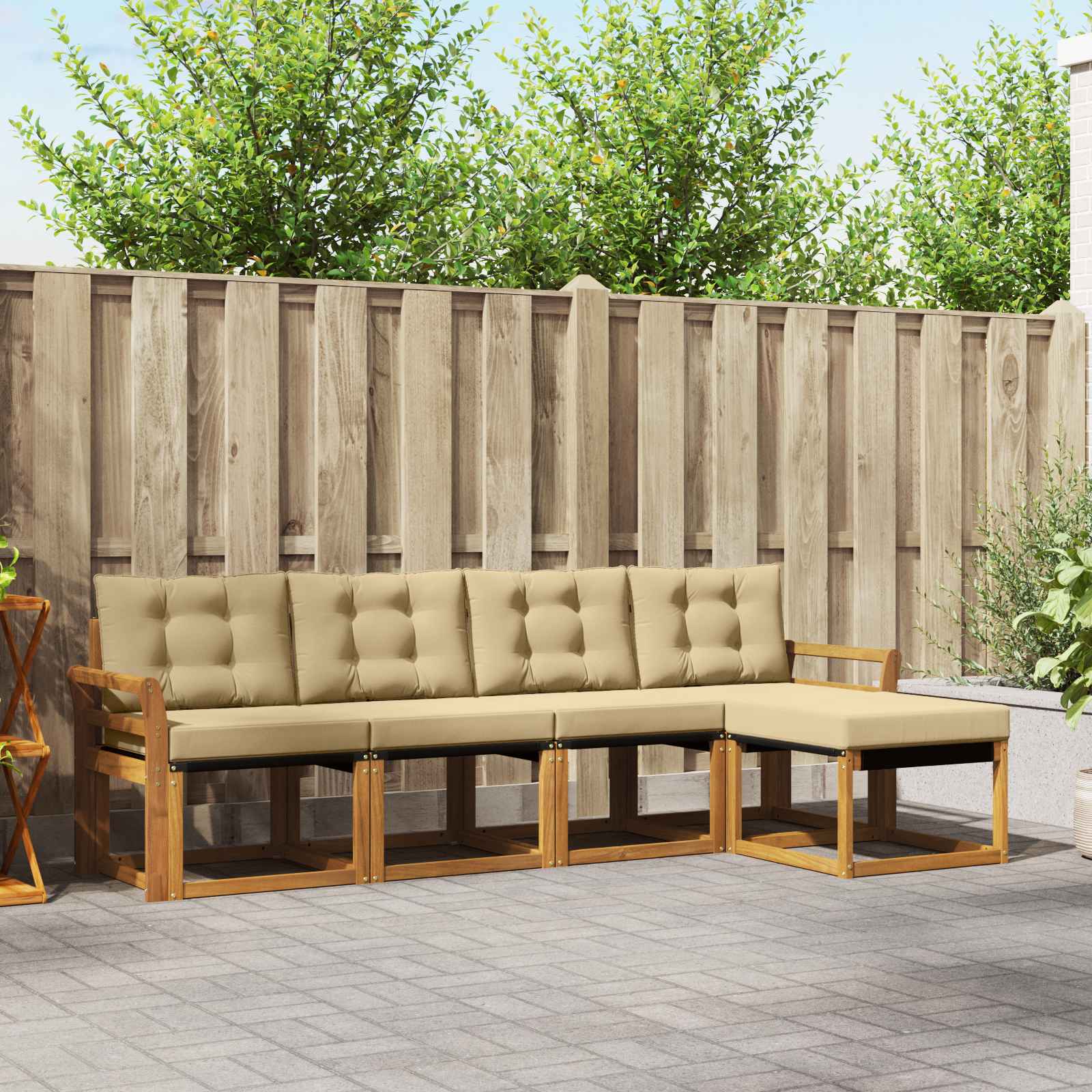 Ensemble de canapés d'extérieur 5 pcs Naturel et Beige - XIOS
