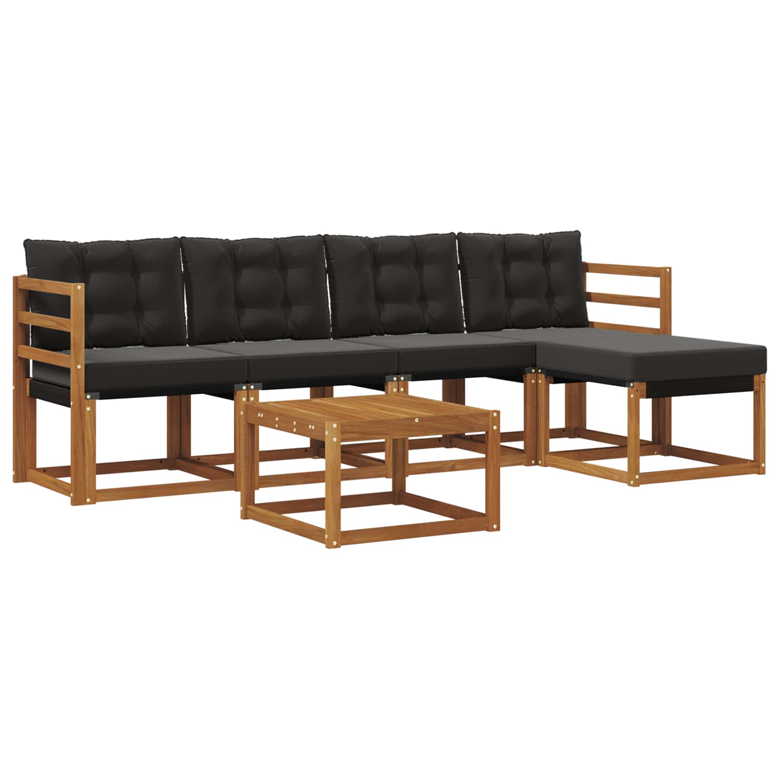Ensemble de canapés d'extérieur 6 pcs Naturel et Noir - XIOS
