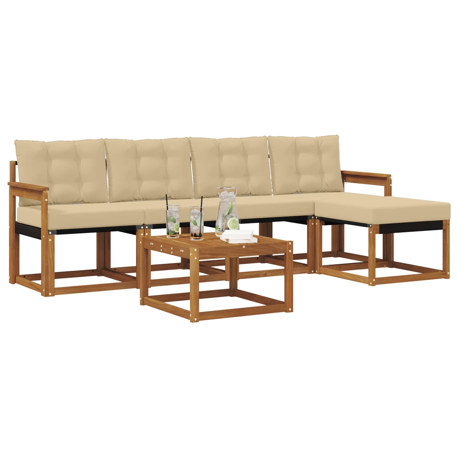 Ensemble de canapés d'extérieur 6 pcs Naturel et Beige - XIOS