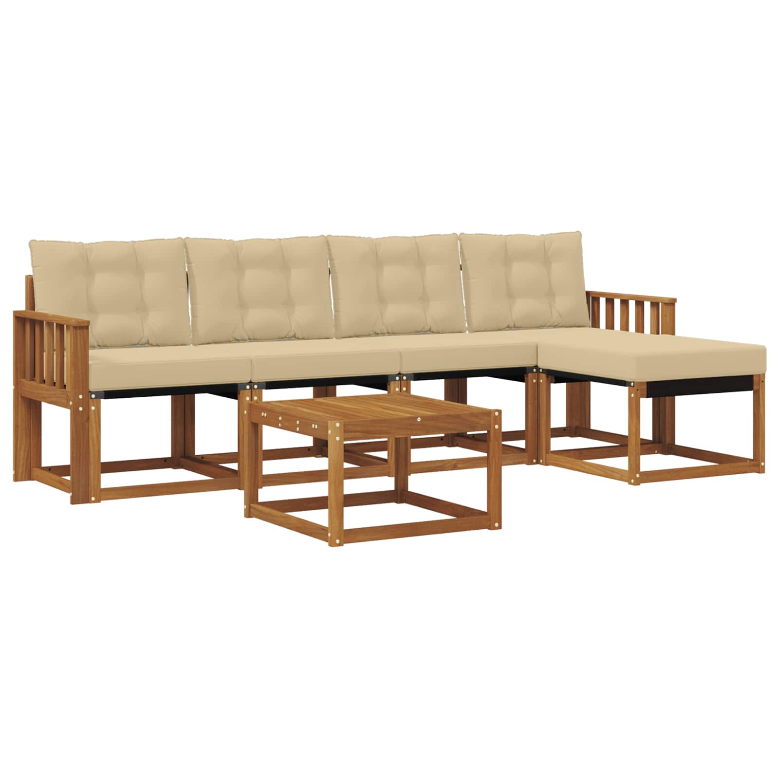 Ensemble de canapés d'extérieur 6 pcs Naturel et Beige - XIOS