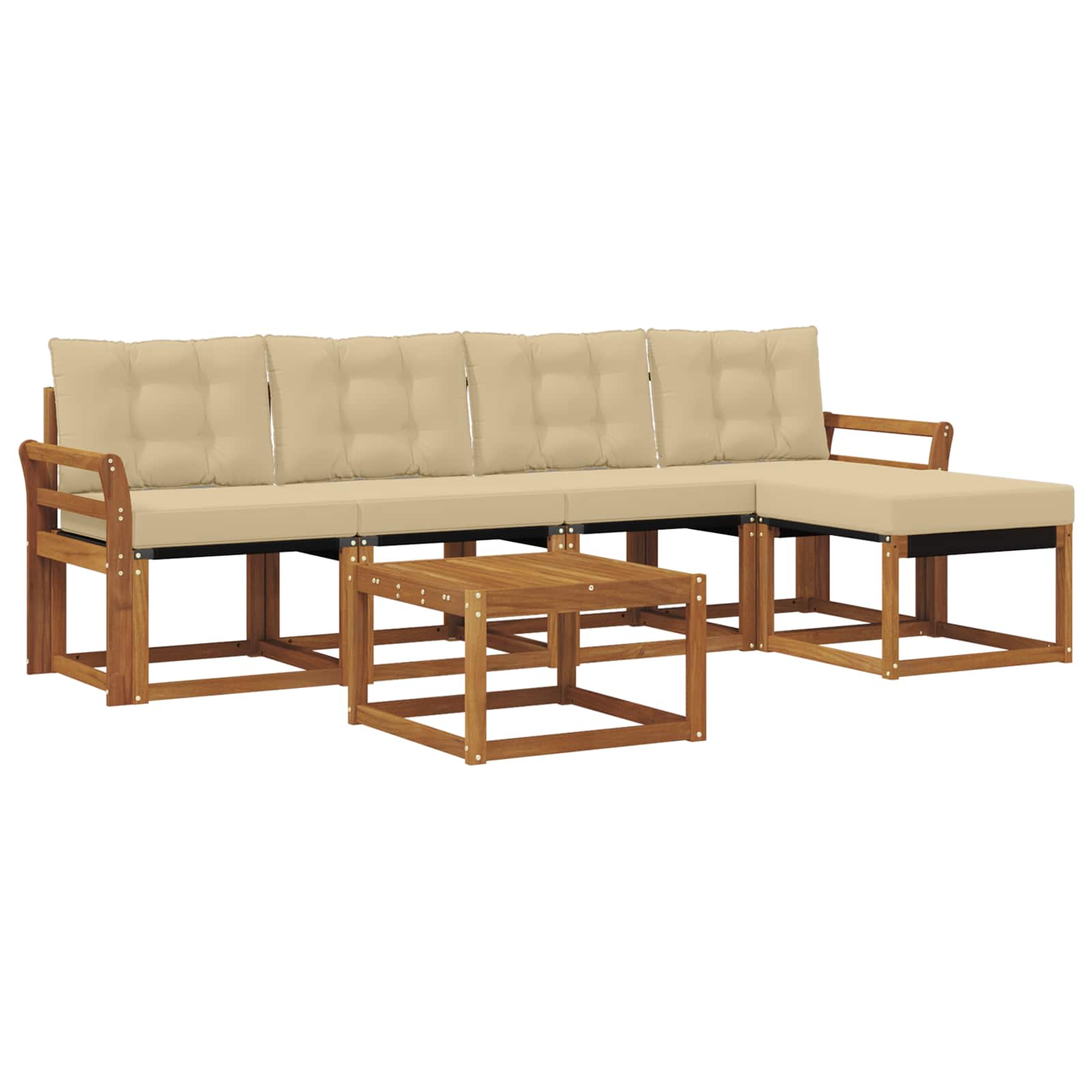 Ensemble de canapés d'extérieur 6 pcs Naturel et Beige - XIOS