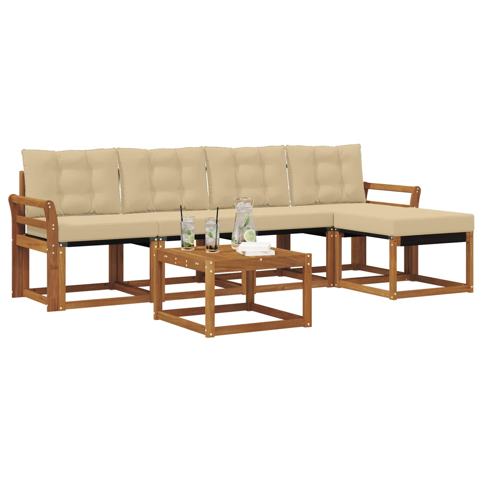 Ensemble de canapés d'extérieur 6 pcs Naturel et Beige - XIOS