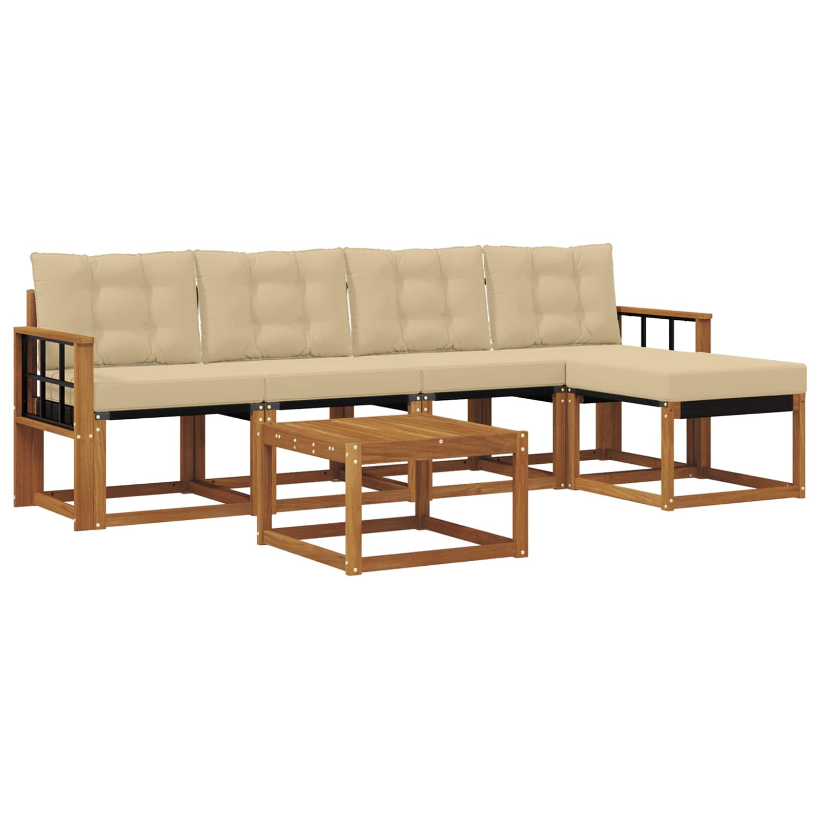 Ensemble de canapés d'extérieur 6 pcs Naturel et Beige - XIOS