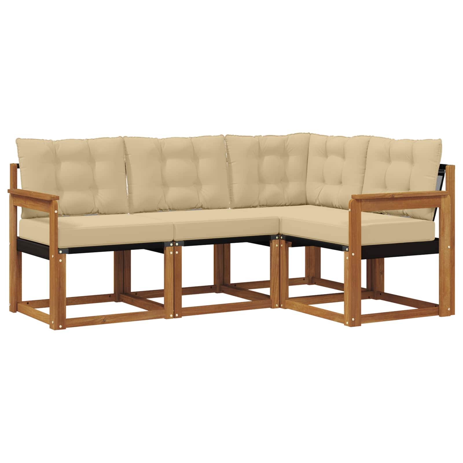 Ensemble de canapés d'extérieur 4 pcs Naturel et Beige - XIOS