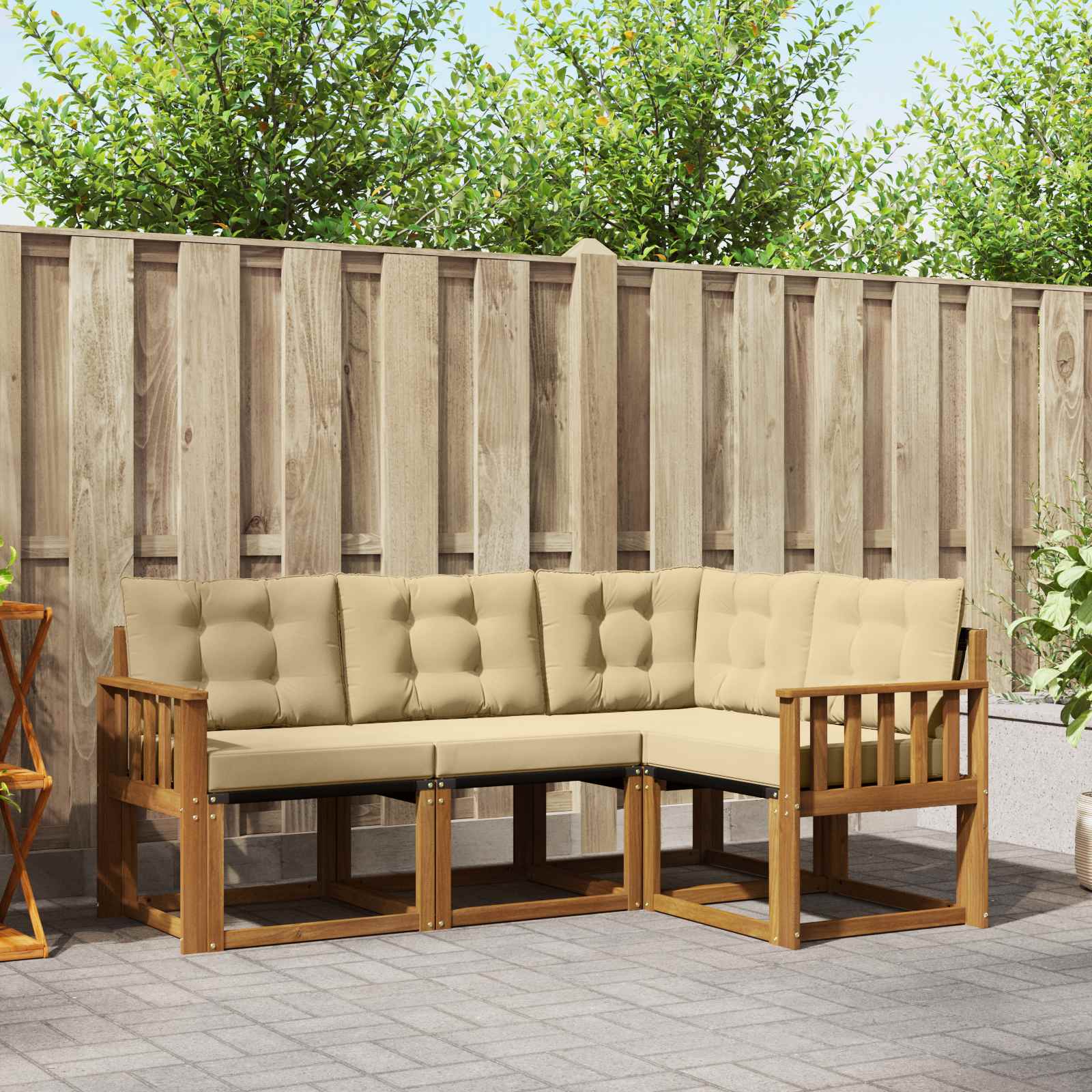 Ensemble de canapés d'extérieur 4 pcs Naturel et Beige - XIOS