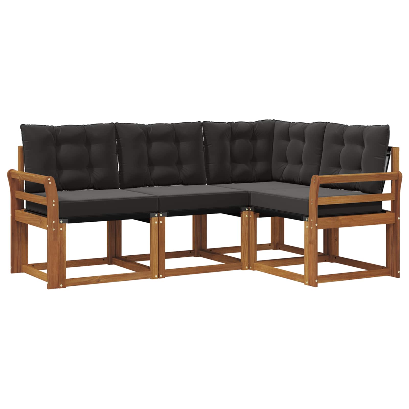 Ensemble de canapés d'extérieur 4 pcs Naturel et Noir - XIOS