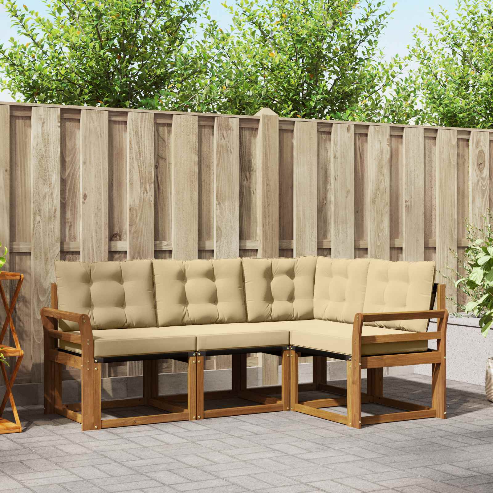 Ensemble de canapés d'extérieur 4 pcs Naturel et Beige - XIOS