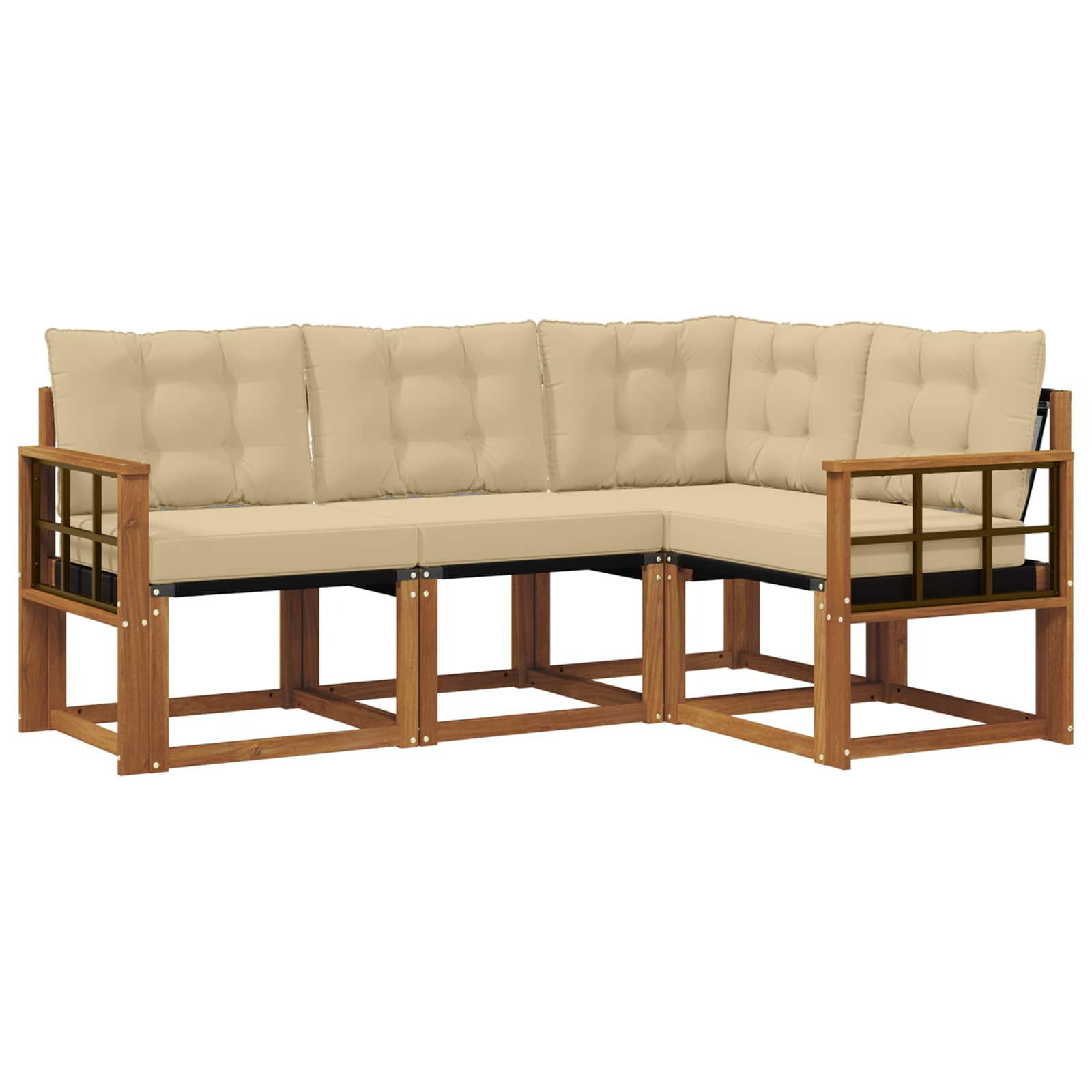 Ensemble de canapés d'extérieur 4 pcs Naturel et Beige - XIOS