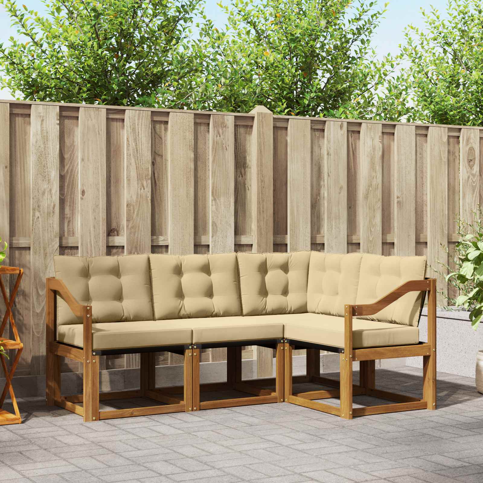 Ensemble de canapés d'extérieur 4 pcs Naturel et Beige - XIOS