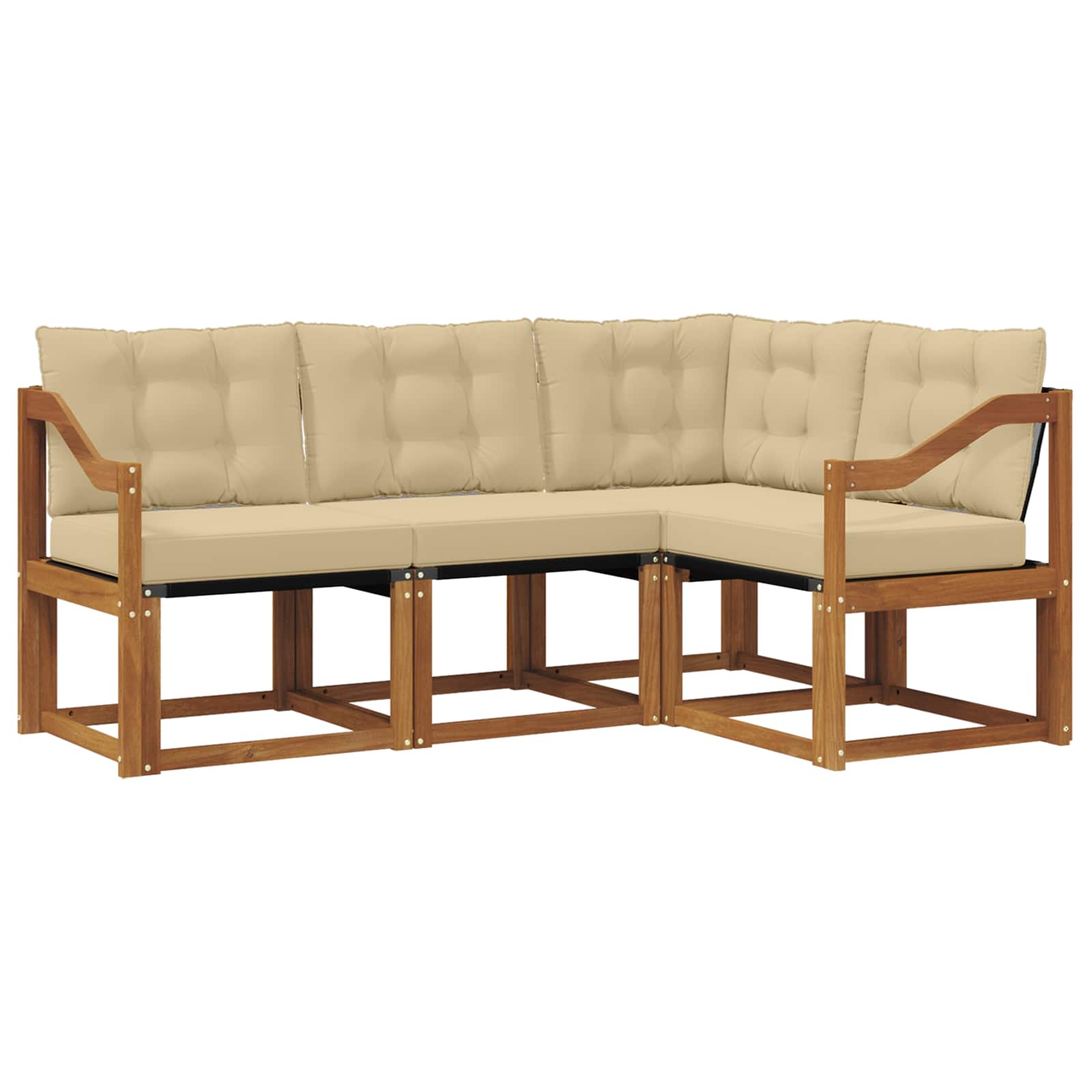 Ensemble de canapés d'extérieur 4 pcs Naturel et Beige - XIOS
