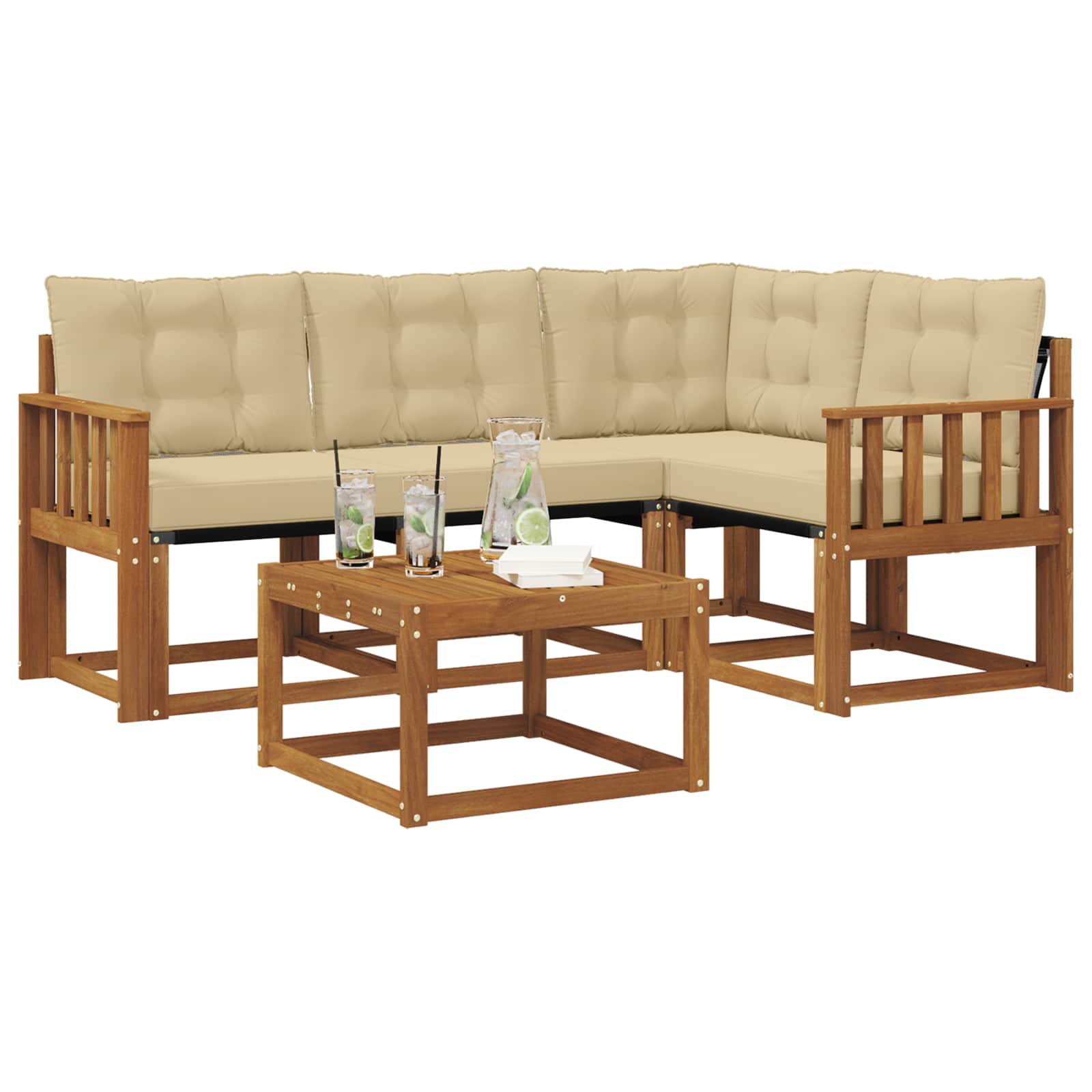 Ensemble de canapés d'extérieur 5 pcs Naturel et Beige - XIOS
